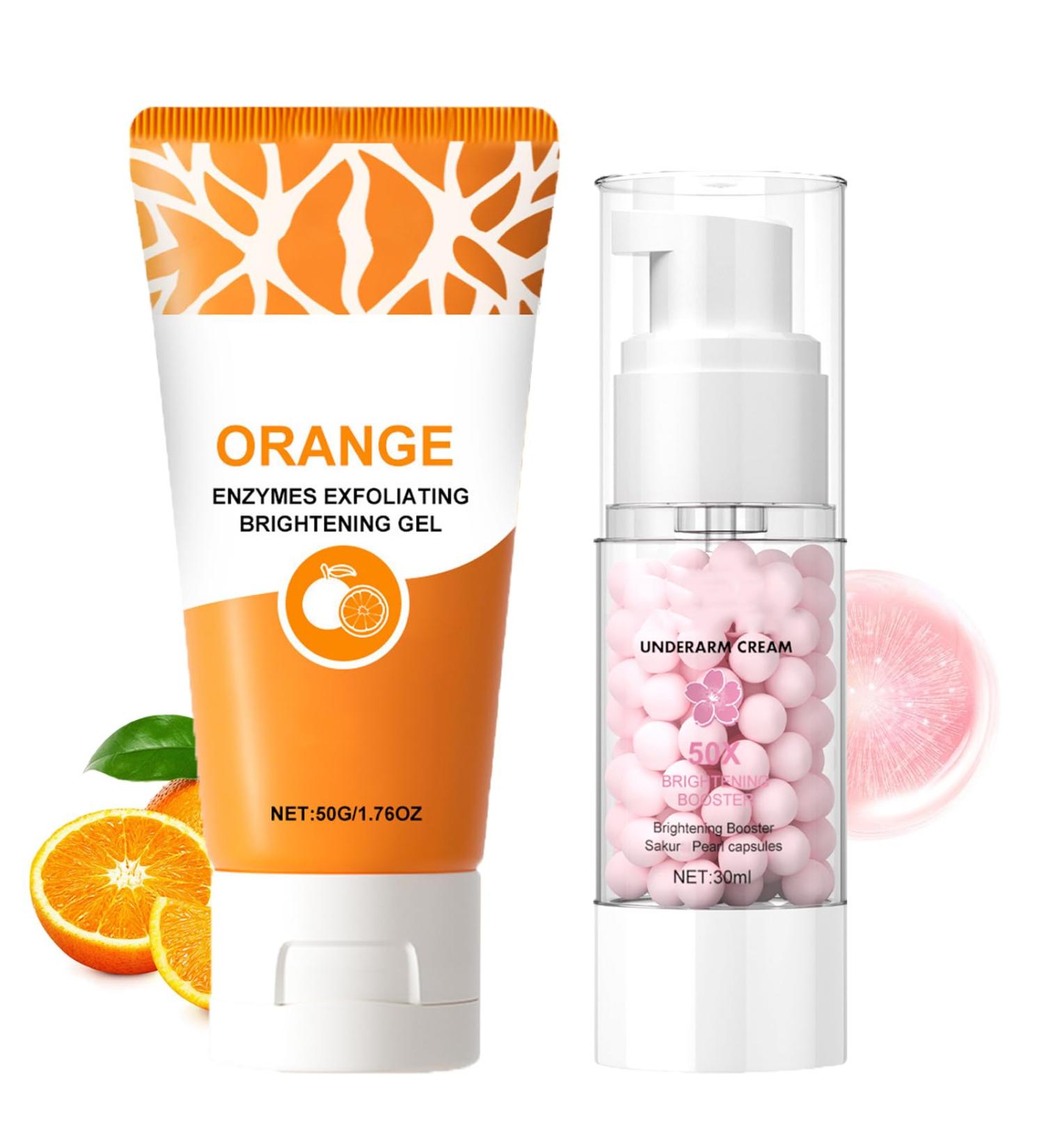 2pcs Skincare Set with Orange Exfoliating Gel 50g Sakur Underarm Cream 30g Orange Exfoliating Gel Scrub Underarm Moisturizing Cream (1) - Buy Online on GoSupps.com