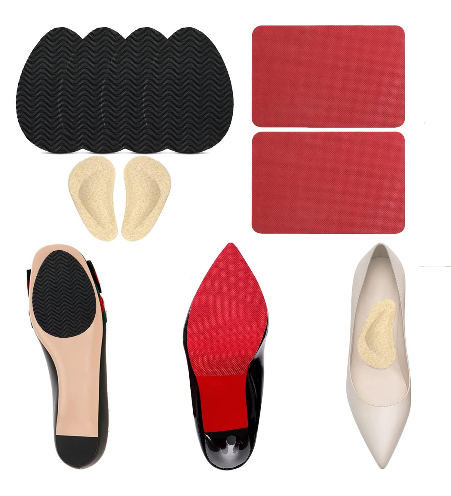 Red High Heel Silicone Shoe Sole Protectors - Non-Slip Bottom Covers for Women - Buy Online on GoSupps.com