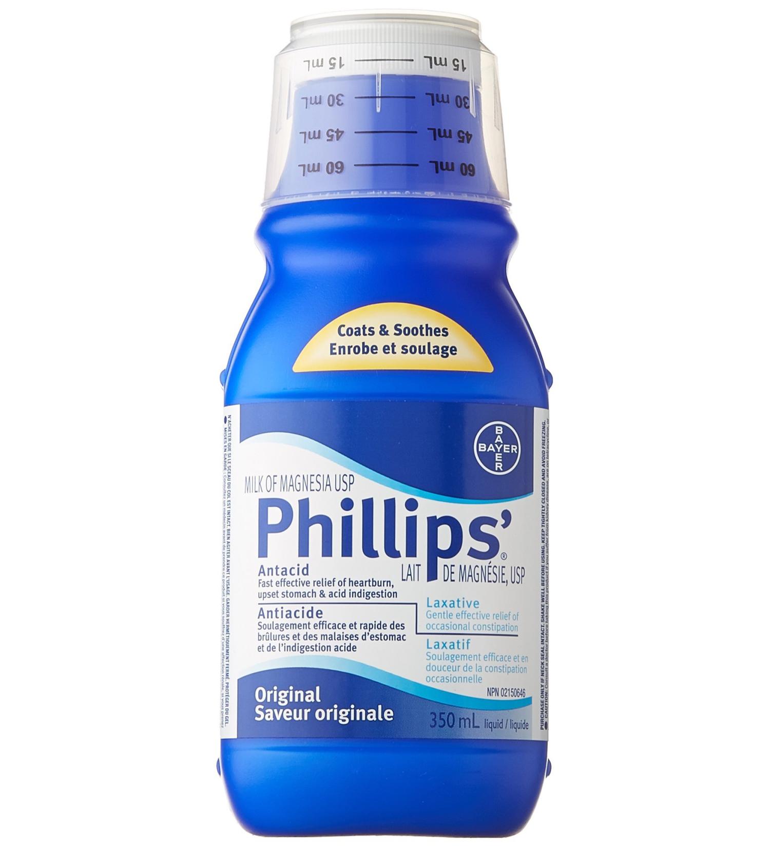 Bayer Phillips Milk of Magnesia Liquid 350ml - Buy Online on GoSupps.com