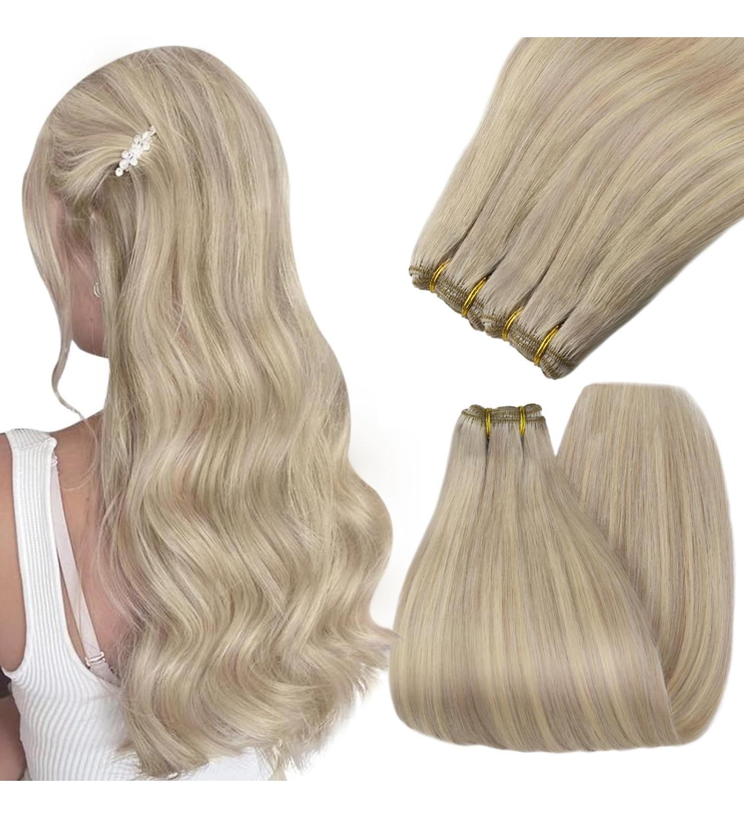 Youngsee Real Hair Extensions - Ash Blond 45cm Tressen Smooth Hair Pasting 100g #18/613 Perfect for Stunning Str hnchen! - Buy Online on GoSupps.com