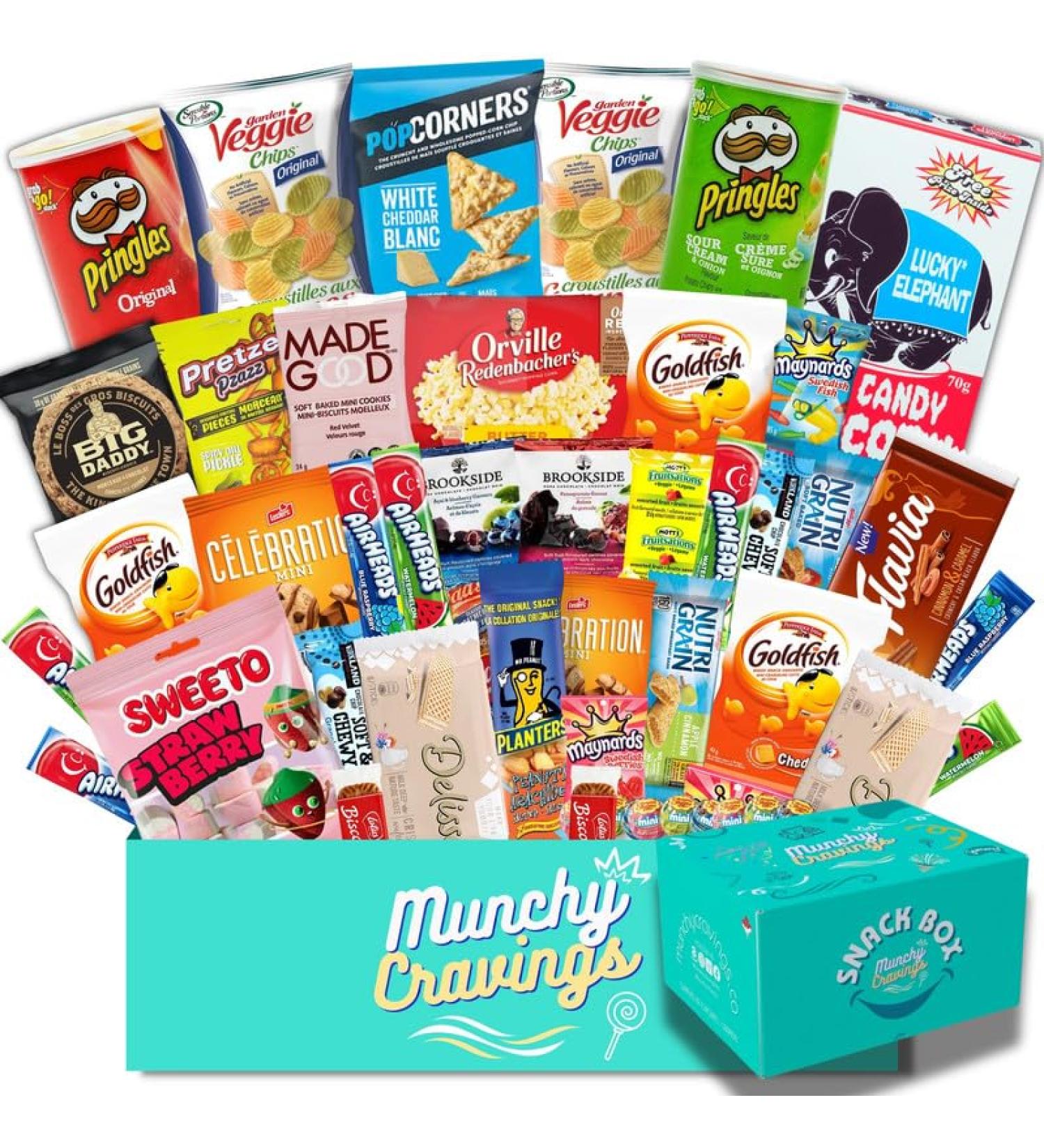 MunchyCravings Snack Box Variety Pack (40 Count) Care Package for Adults & Teens Chips Cookies Bars Gift Movie Night Halloween Christmas - Buy Online on GoSupps.com
