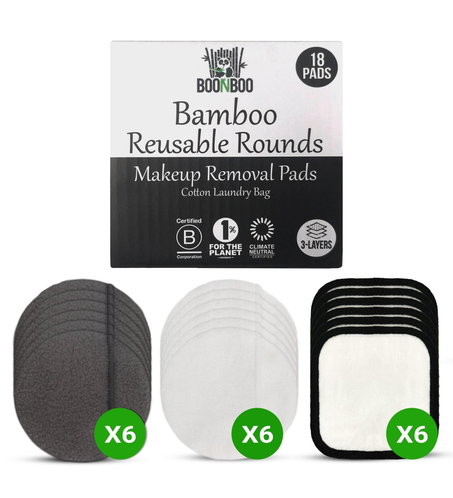 Reusable Make-up Removal Pads 3-Layer 18 Pieces