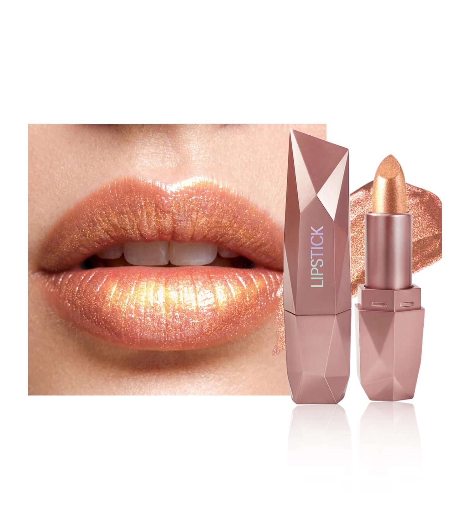 Rouge a Levre Paillet M tallique Rouge L vres Or Brillant Mat Longue Tenue Waterproof Lip Stain Highly Pigmented Sans Transfert Paillette Gloss Repulpant Lipstick Maquillage Cadeau Femme-03 03 Or - Buy Online on GoSupps.com