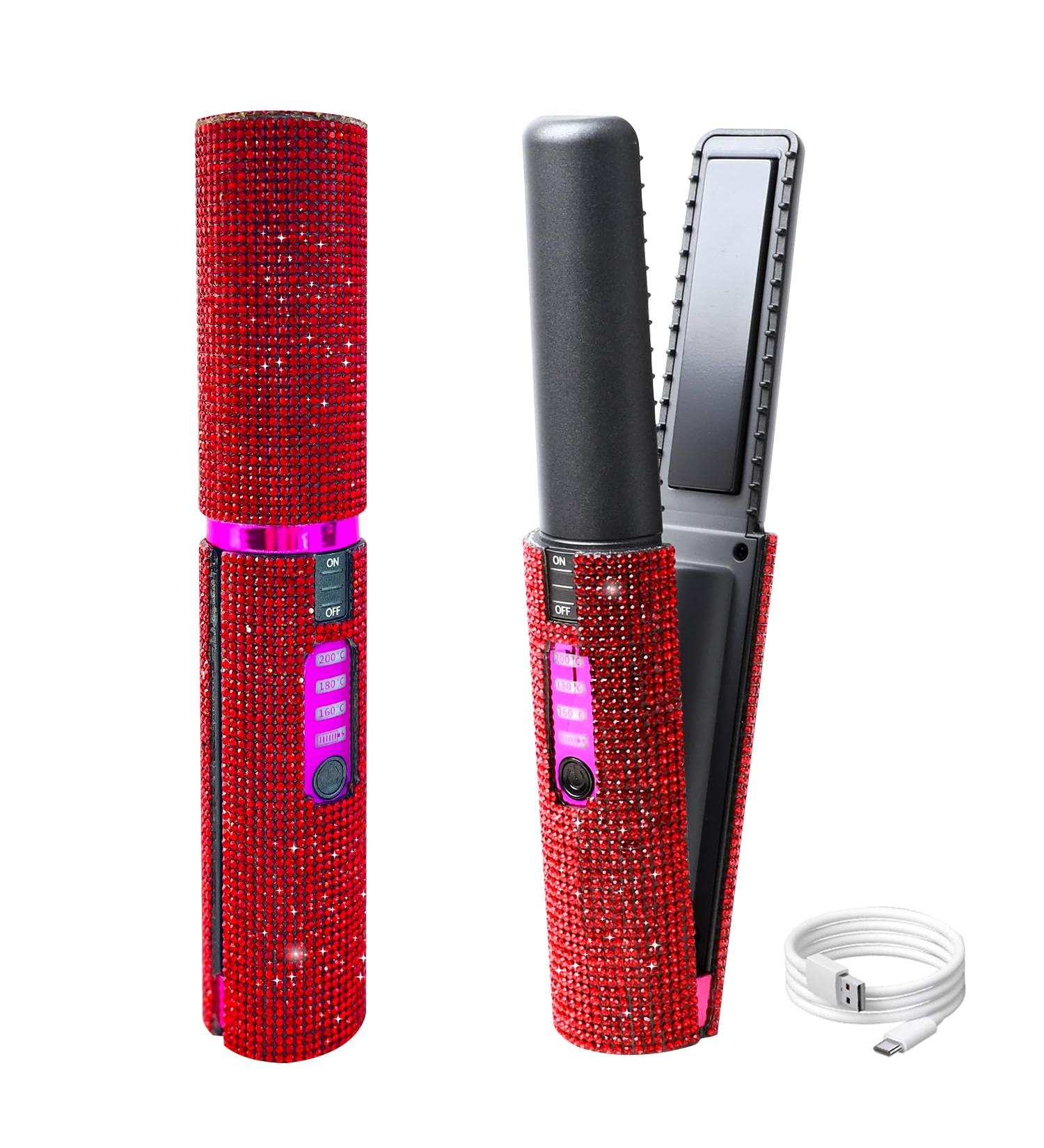 Buy Cordless Hair Straightener - Mini Flat Iron with 4800mAh Battery Fast Heating & Anti-Burn Perfect for Travel - Ideal for Girls & Women - Buy Online on GoSupps.com