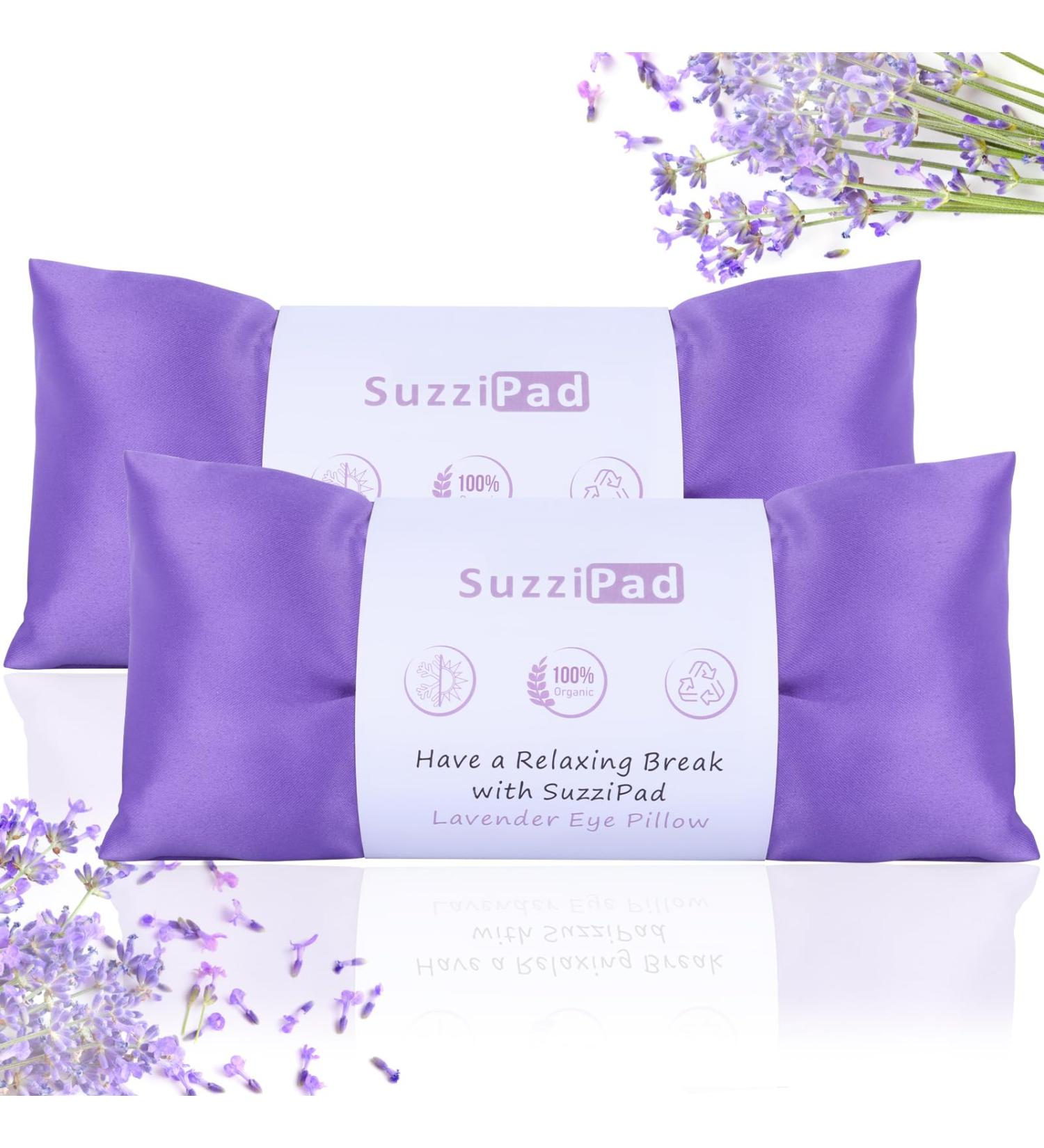 Suzzipad Lavender Eye Pillow Pack of 2 - Meditation & Stress Relief | Weighted Eye Mask for Headache Relief | Hot/Cold Compress with Aromatherapy - Purple - Buy Online on GoSupps.com
