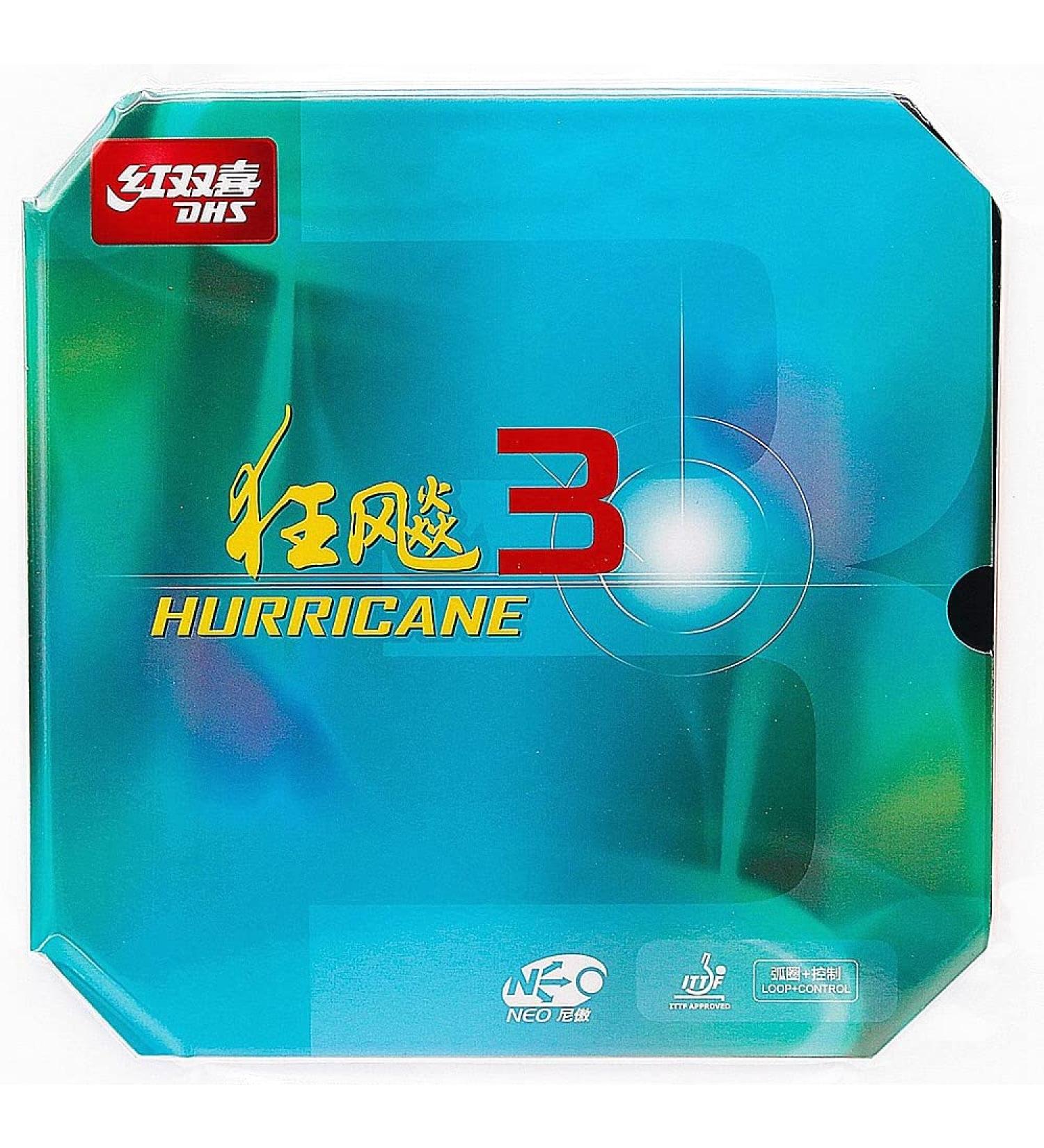 SixBuys DHS Hurricane 3 NEO Table Tennis Rubber Sheet - 40 Degree Hardness, 2.15mm, Black Color - Buy Online on GoSupps.com