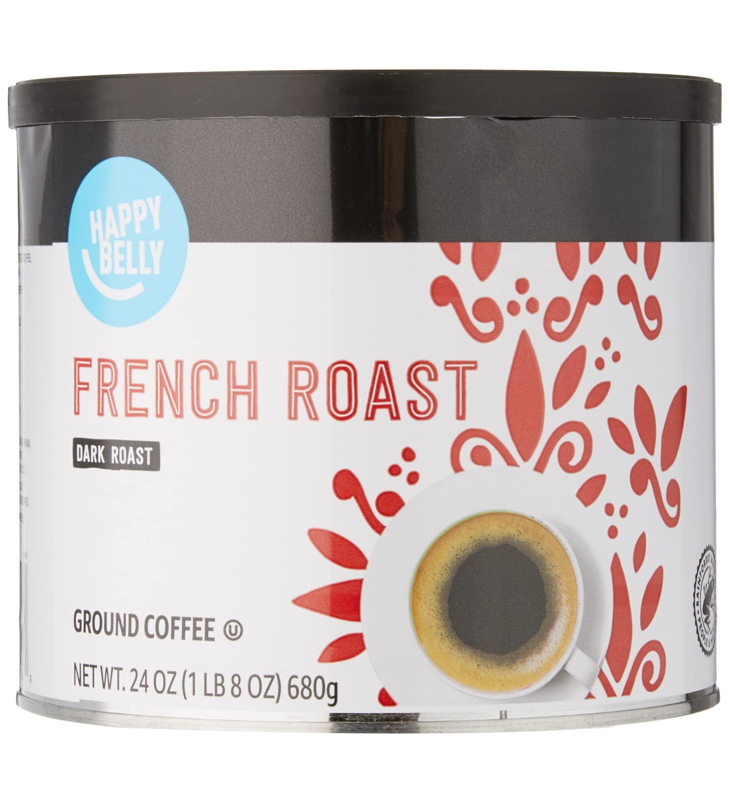Happy Belly French Roast Canister Coffee 24oz - Dark Roast Specialty Coffee - Amazon Brand - Buy Online on GoSupps.com