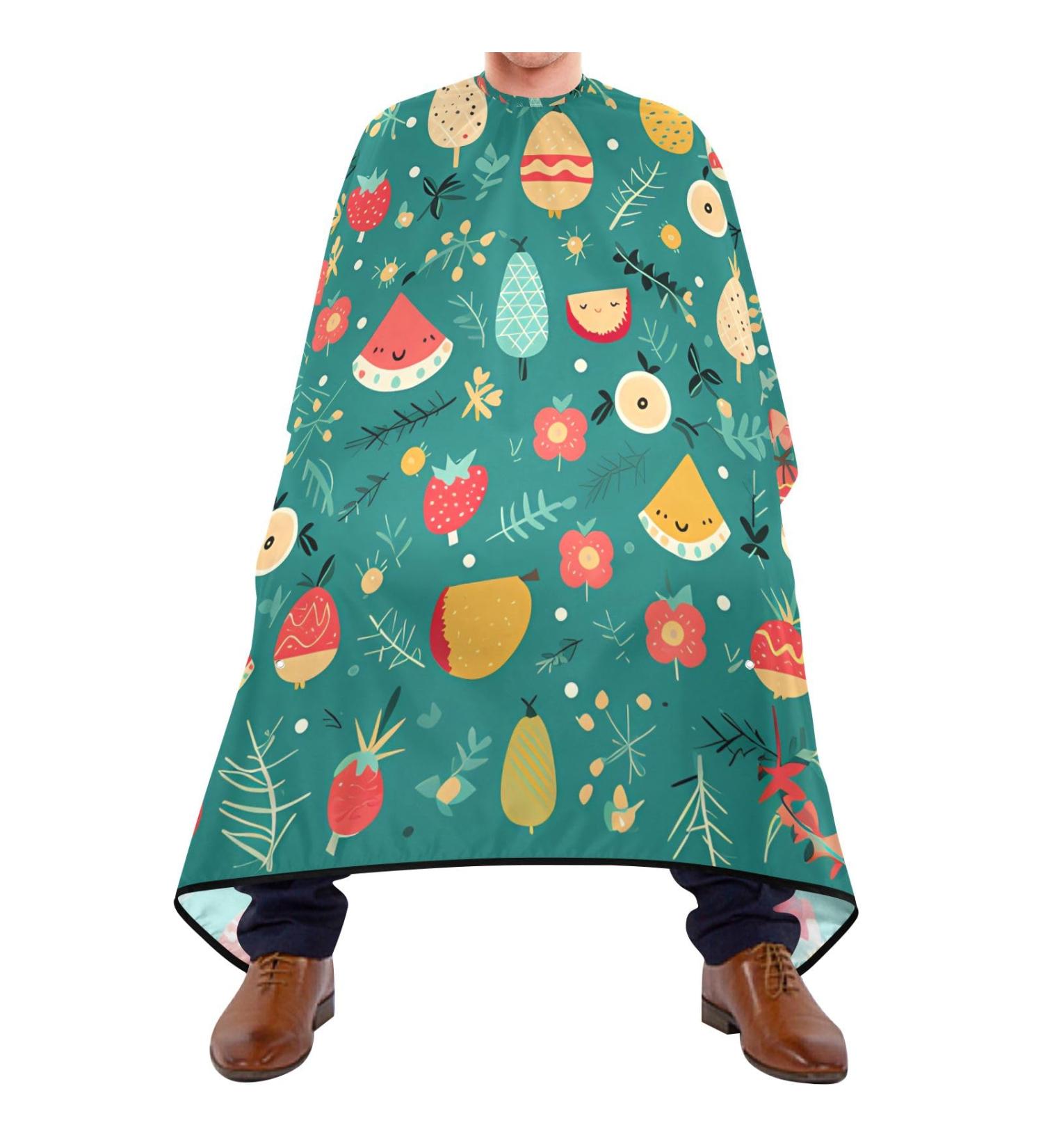 Waterproof Barber Cape - Fruit Pattern & Cheetah Haircut Bib for Men | Unisex Hair Cutting Cape | Durable & Stylish - Buy Online on GoSupps.com
