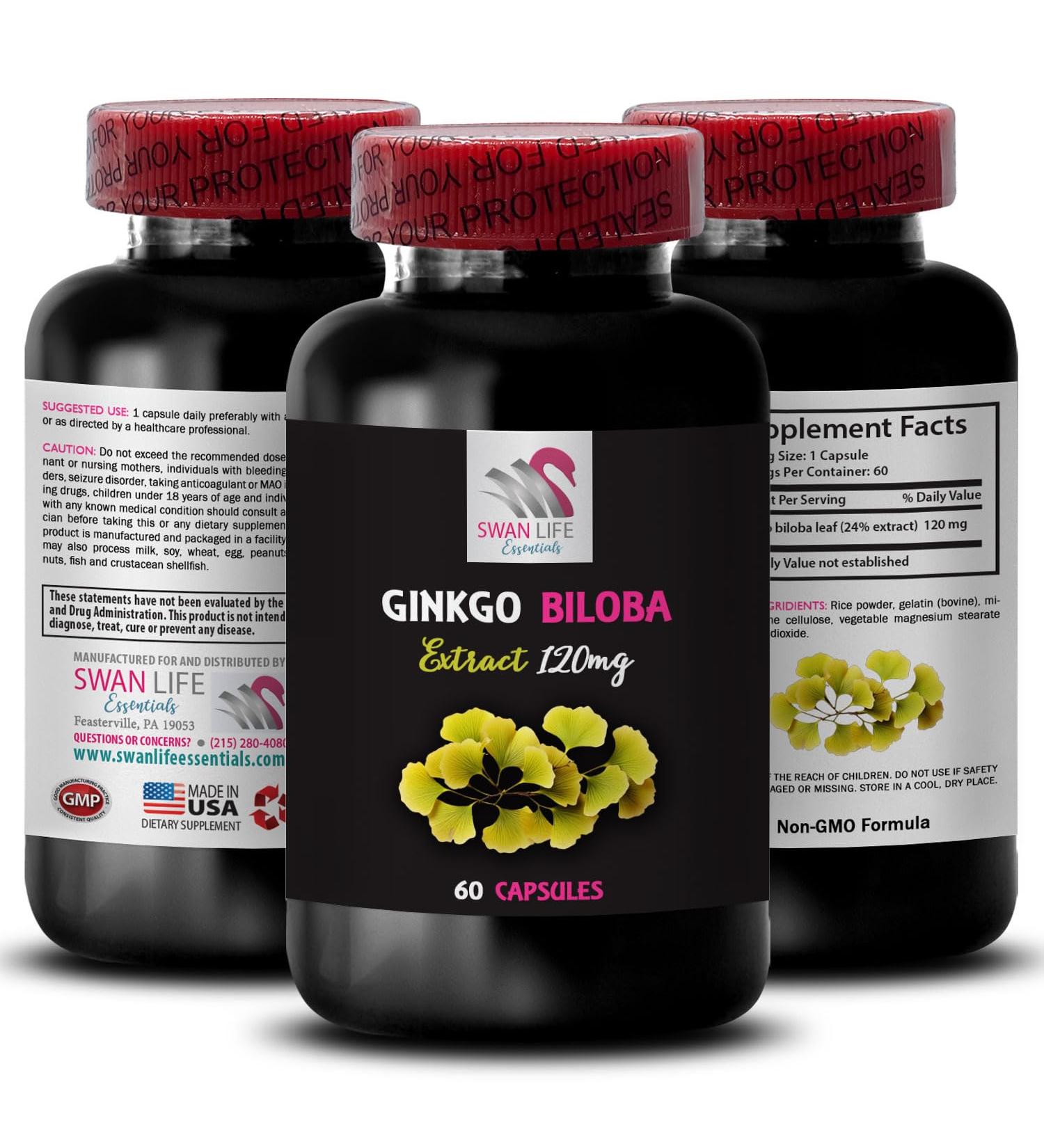 Ginkgo biloba Dietary Supplement - Ginkgo BILOBA Extract - Ginkgo Leaf antioxidant Herbal antioxidant Support Supplement Natural Leaf Extract Ginkgo biloba Extract Capsules 1 Bottle 60 Capsules - Buy Online on GoSupps.com