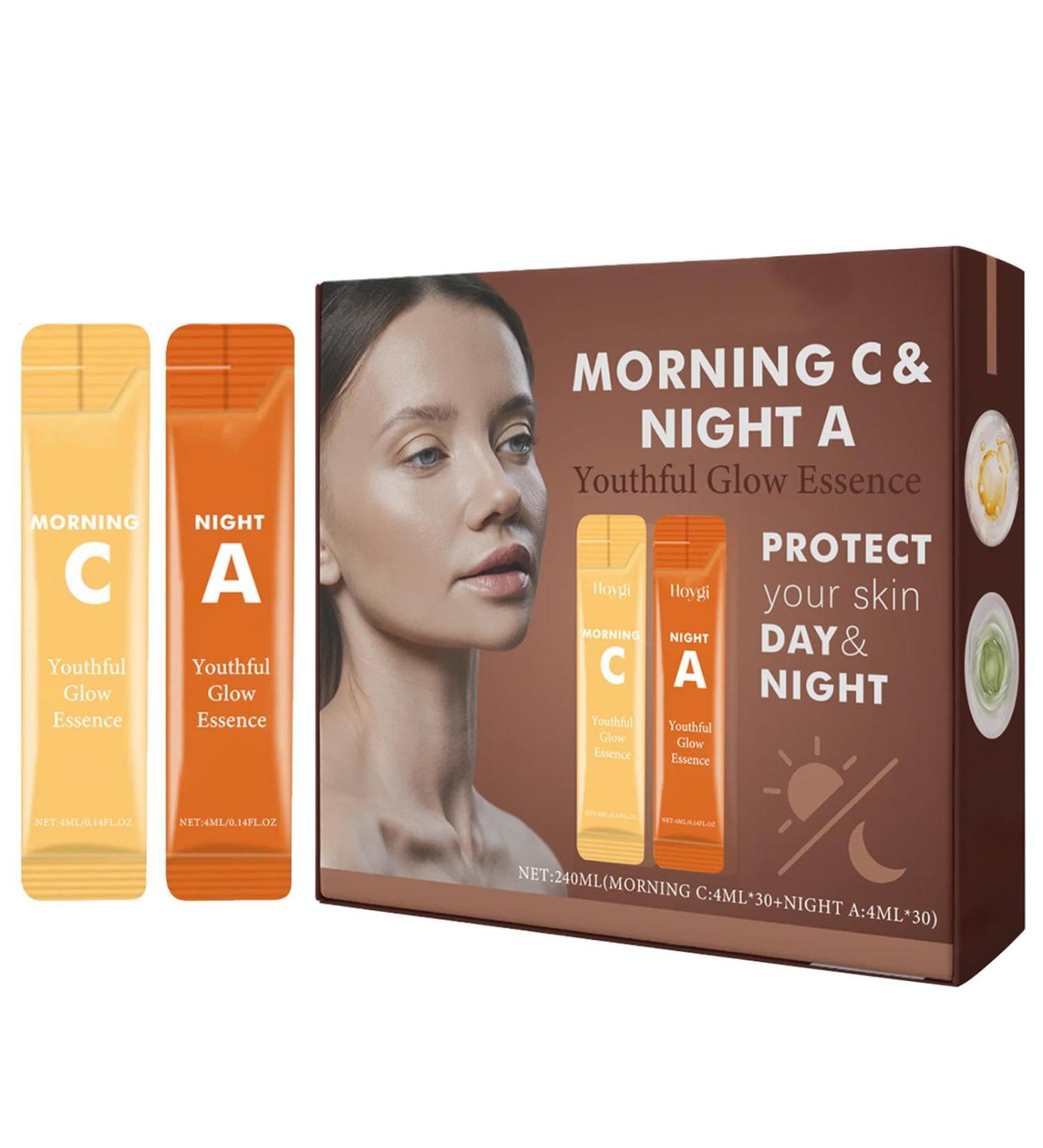 Morning C and Night Double Skin Beauty Essence | Anti-Aging and Skin Brightening Serum | Vitamin C Facial Serum | Day & Night Serum Set for Face Skin Care - Buy Online on GoSupps.com