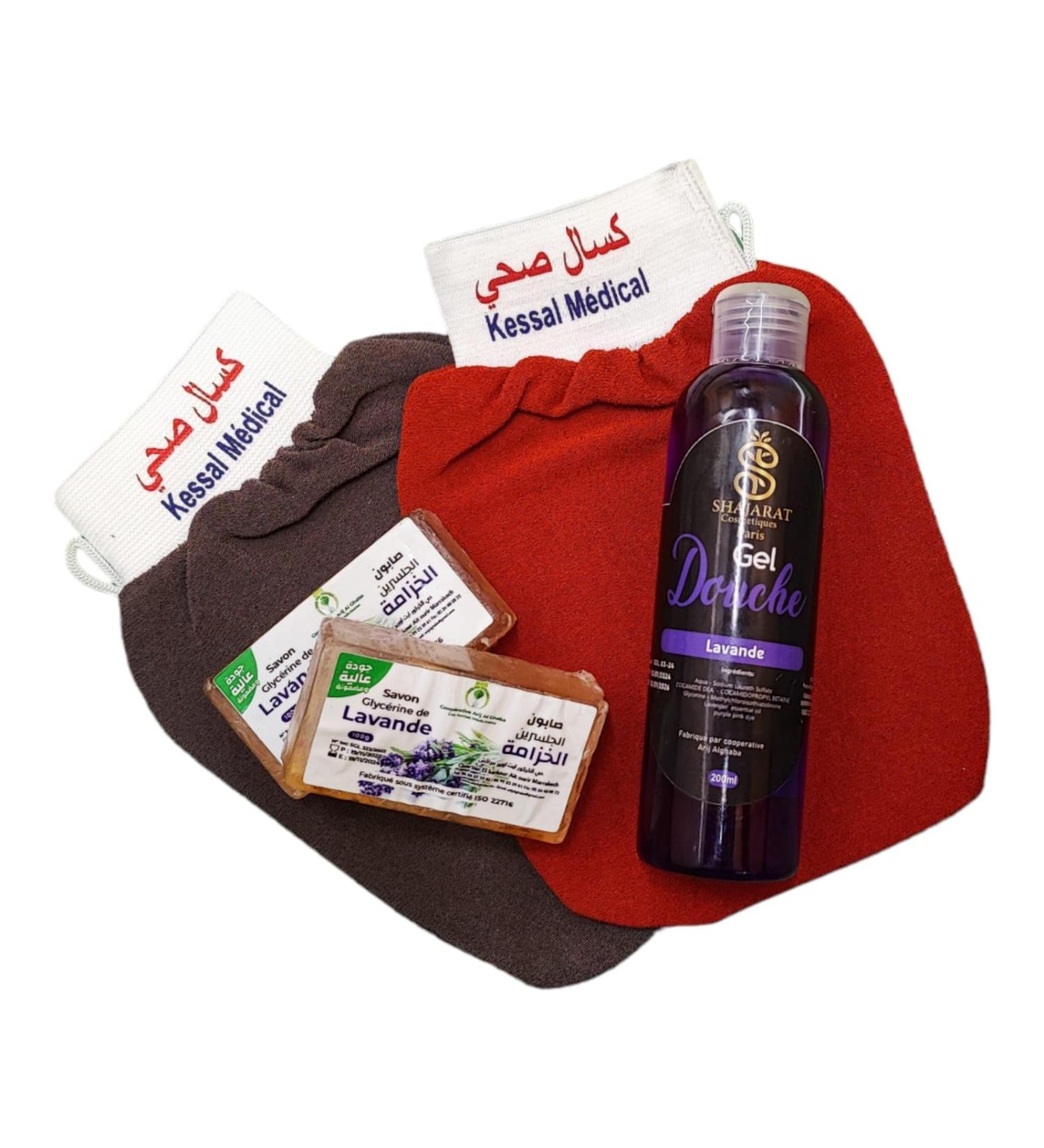 G n rique Lavender Soap - Lavender Body Lotion - Moisturizing - Soothing - Softening - Promotes Healing of Sunburn - Face - Body - Morocco - 300g