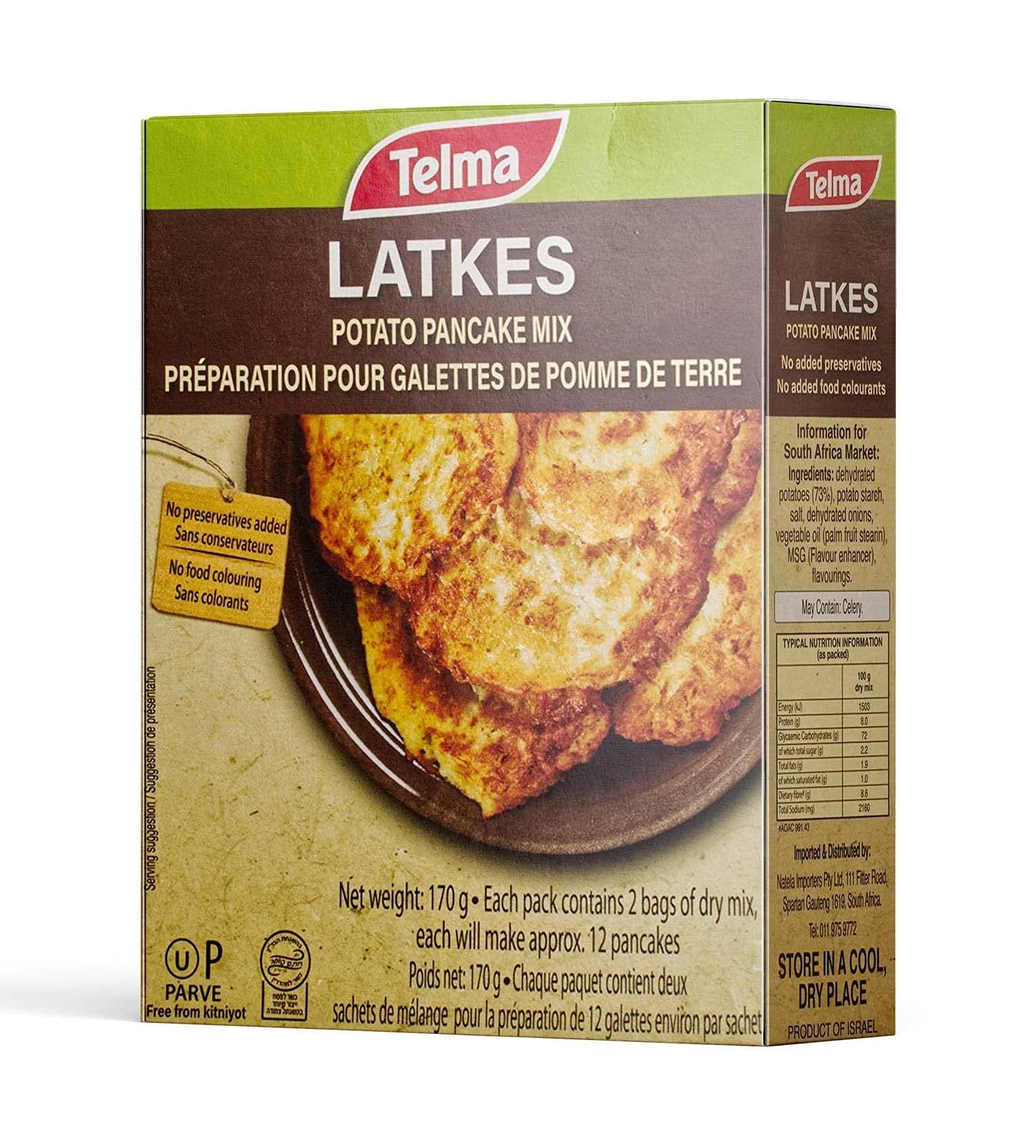 Telma Latkes Potato Pancake Mix - 2 Bags, 24 Pancakes - 170g x 1 Pack - Buy Online on GoSupps.com