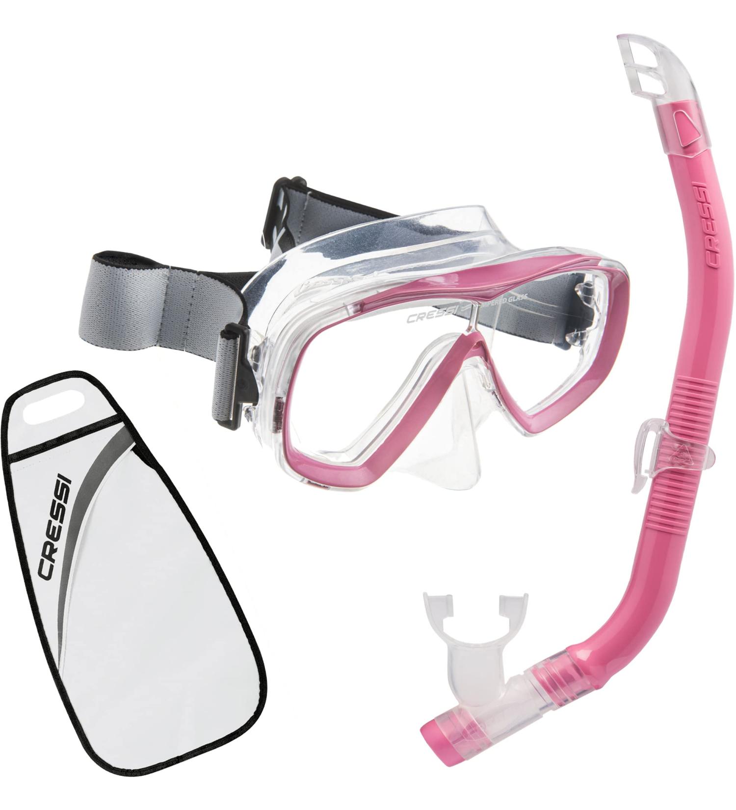 Cressi Kids Snorkeling Mask and Semi-Dry Snorkel Kit - Soft Silicone, Estrella & Top, Made in Italy, Pink - Buy Online on GoSupps.com