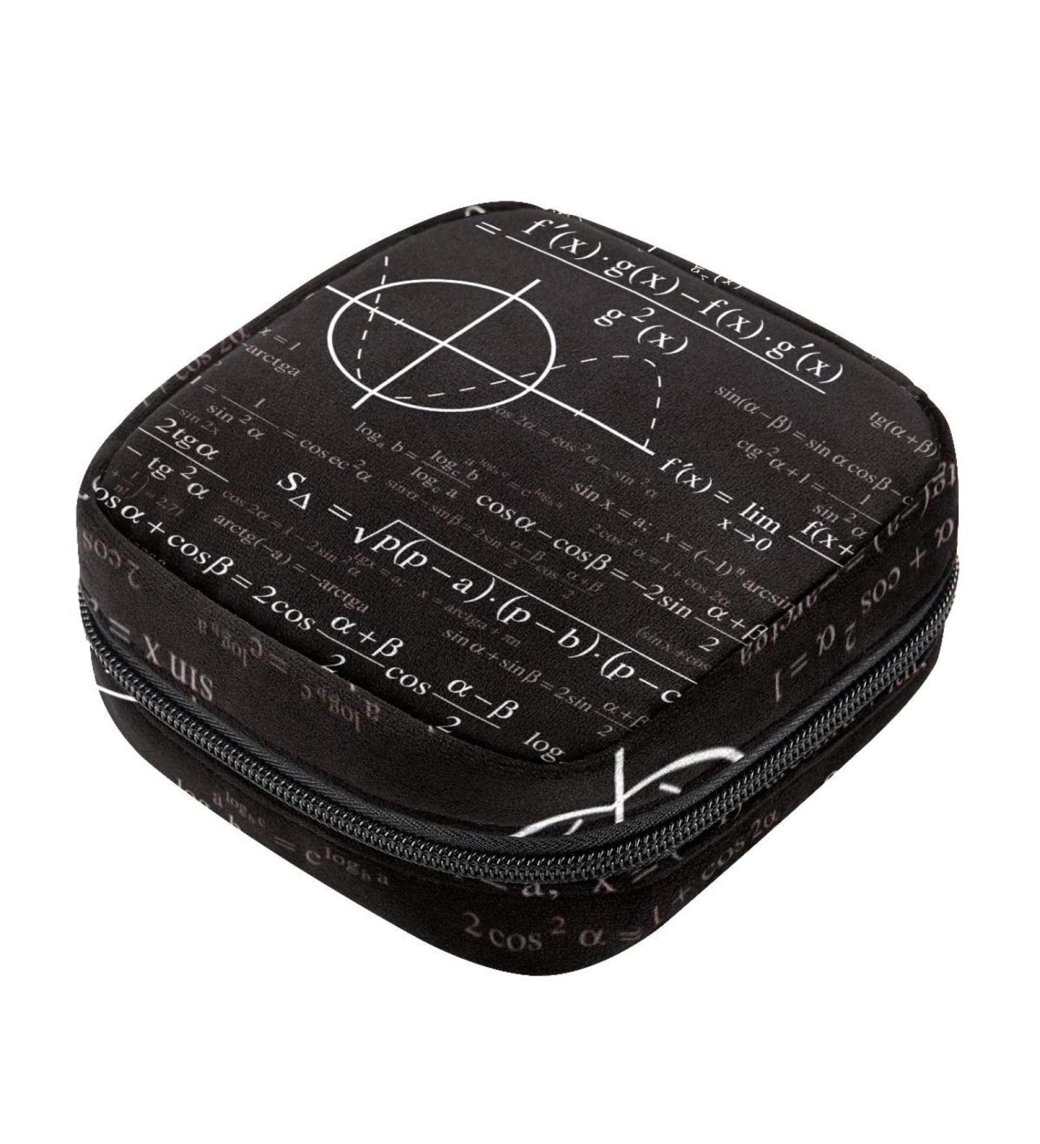 Menstruation Bag with Zipper | Women's Napkin & Tampon Collector - Math & Physics Designs - Buy Online on GoSupps.com