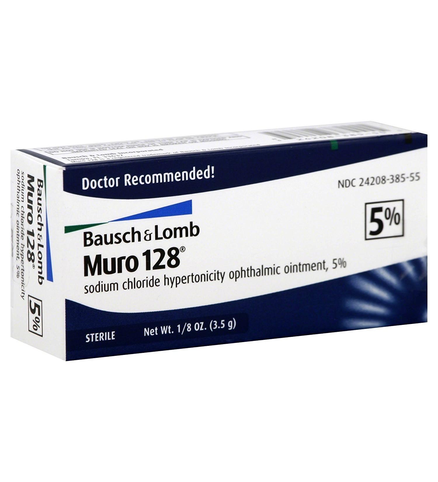 Bausch & Lomb Muro 128 Sodium Chloride Hypertonicity Opthalmic Ointment 5% 3.5g (lot of 4 boxes)