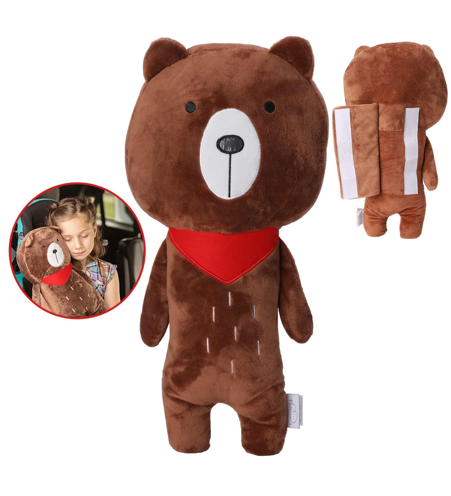 Pinkgarden Car Pillow for Kids - Seatbelt Cover and Head Rest Cushion for Toddler (Bear) - Buy Online on GoSupps.com