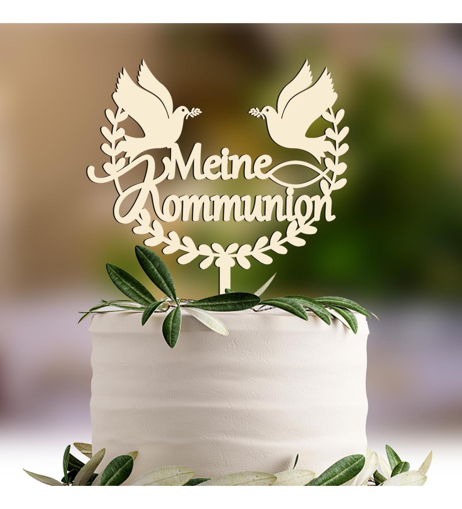 Wooden Cake Topper - My Communion | Perfect Cake Decoration for Boys & Girls | Unique Communion Cake Topper - Buy Online on GoSupps.com