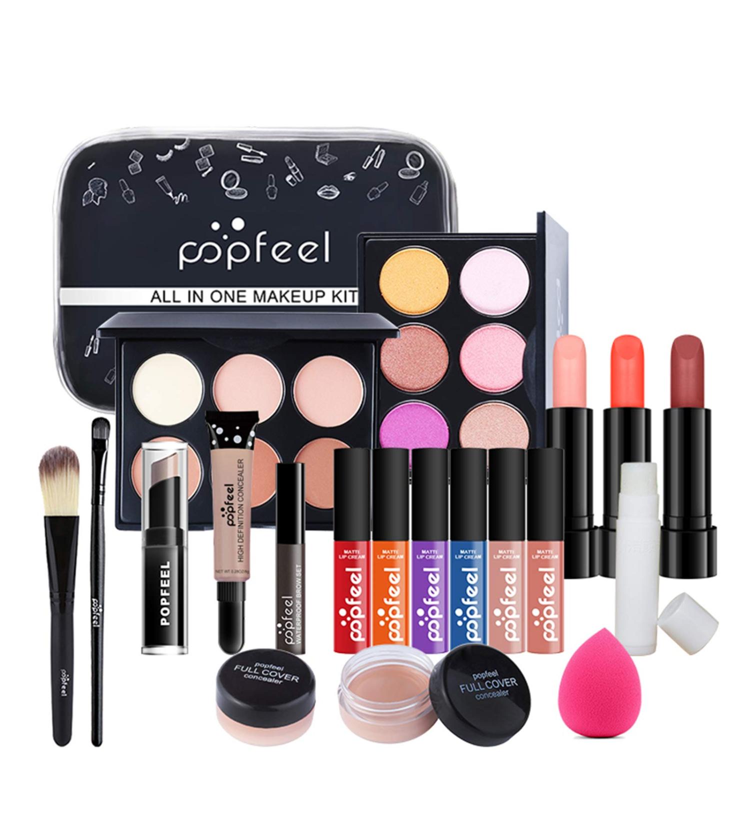 BrilliantDay 20PCS Professional Makeup Set - All-in-One Cosmetic Kit for Girls & Women | Eyeshadows, Highlighter, Lipstick, Blush Brushes | Compact & Lightweight Travel Design #2 - Buy Online on GoSupps.com