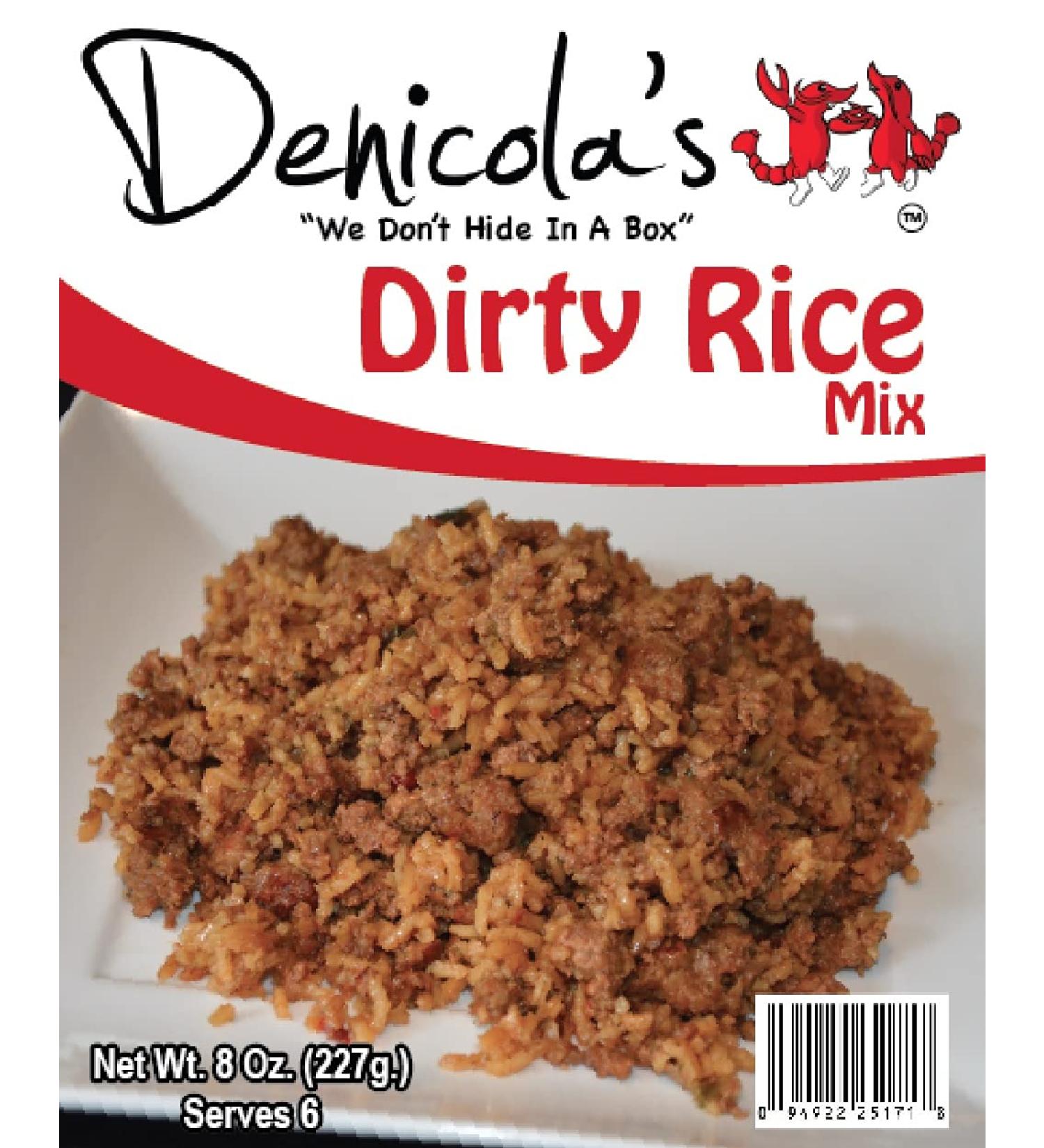 Denicola's Creole Dirty Rice Mix, 8 Ounce Bag (No MSG, Makes 6 One Cup Servings)