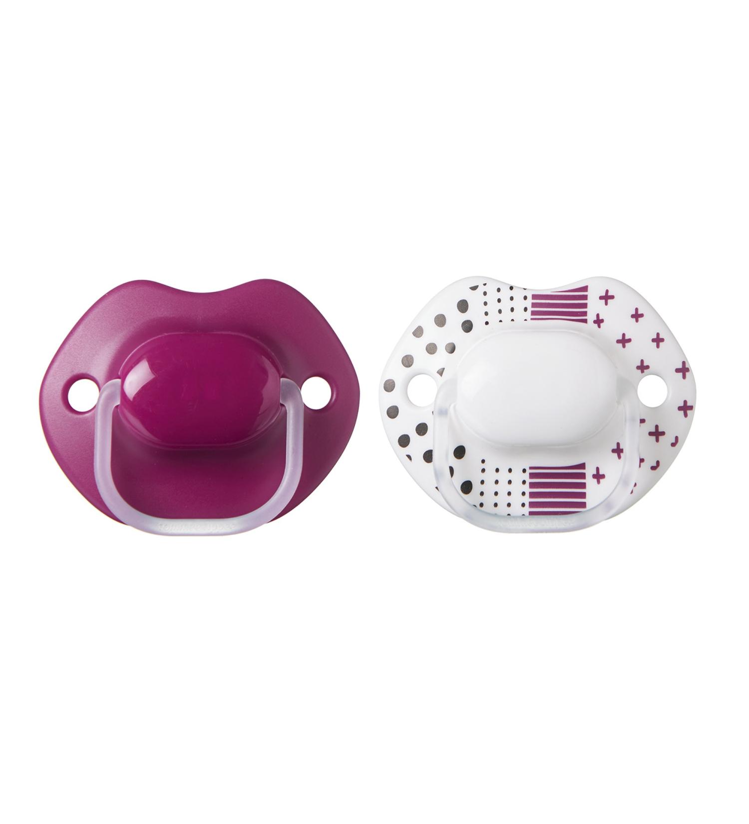 Tommee Tippee Urban Style Pacifiers - Silicone White & Purple (6-18m+) - 2 Pack - Buy Online on GoSupps.com