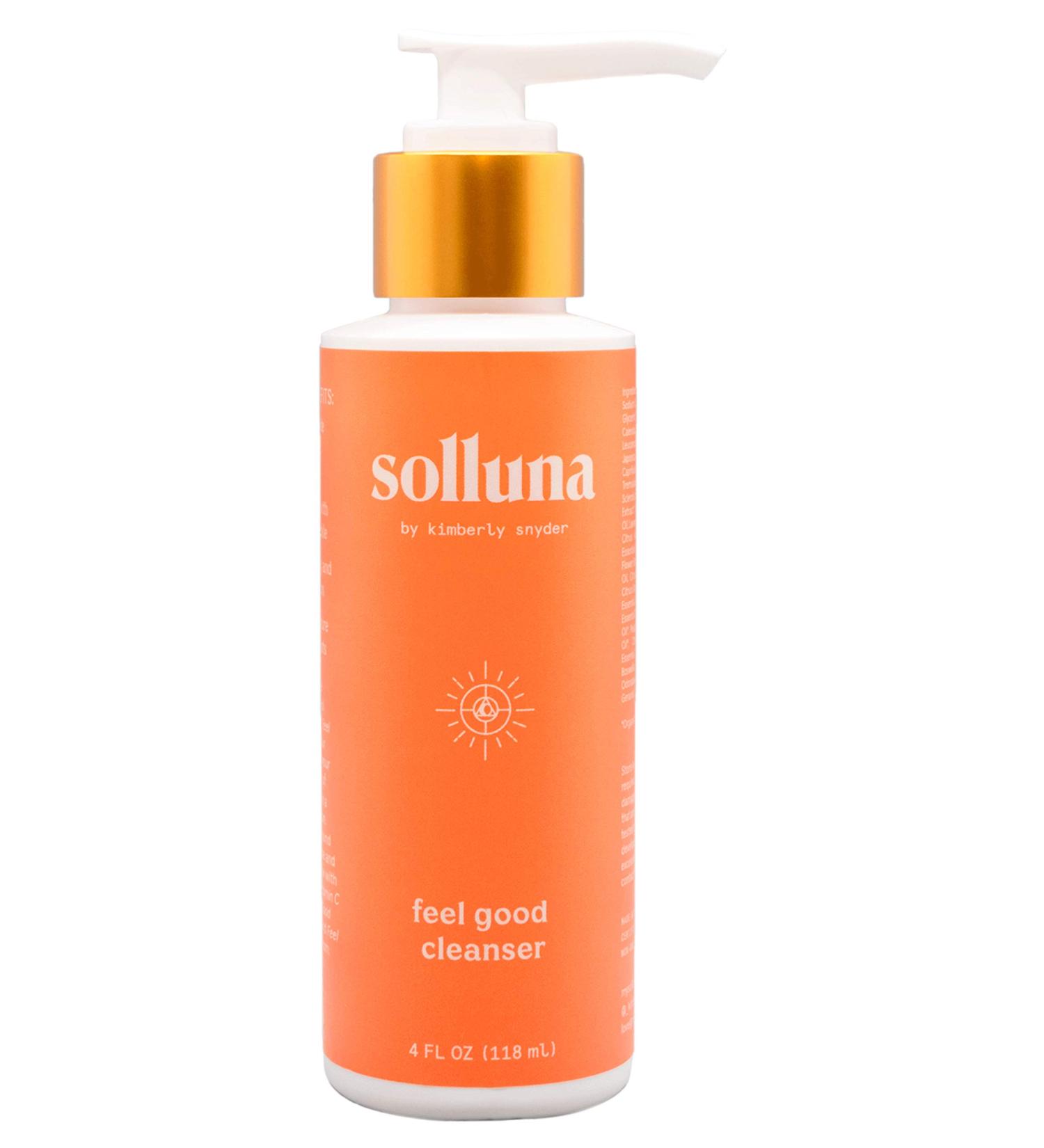 Solluna Feel Good Cleanser by Kimberly Snyder - pH Balanced Anti-Aging Facial Cleanser for Clear Youthful Skin | Deep Cleans Soothes & Moisturizes with Natural Oils & Plant Extracts - Shop Internationally - Buy Online on GoSupps.com