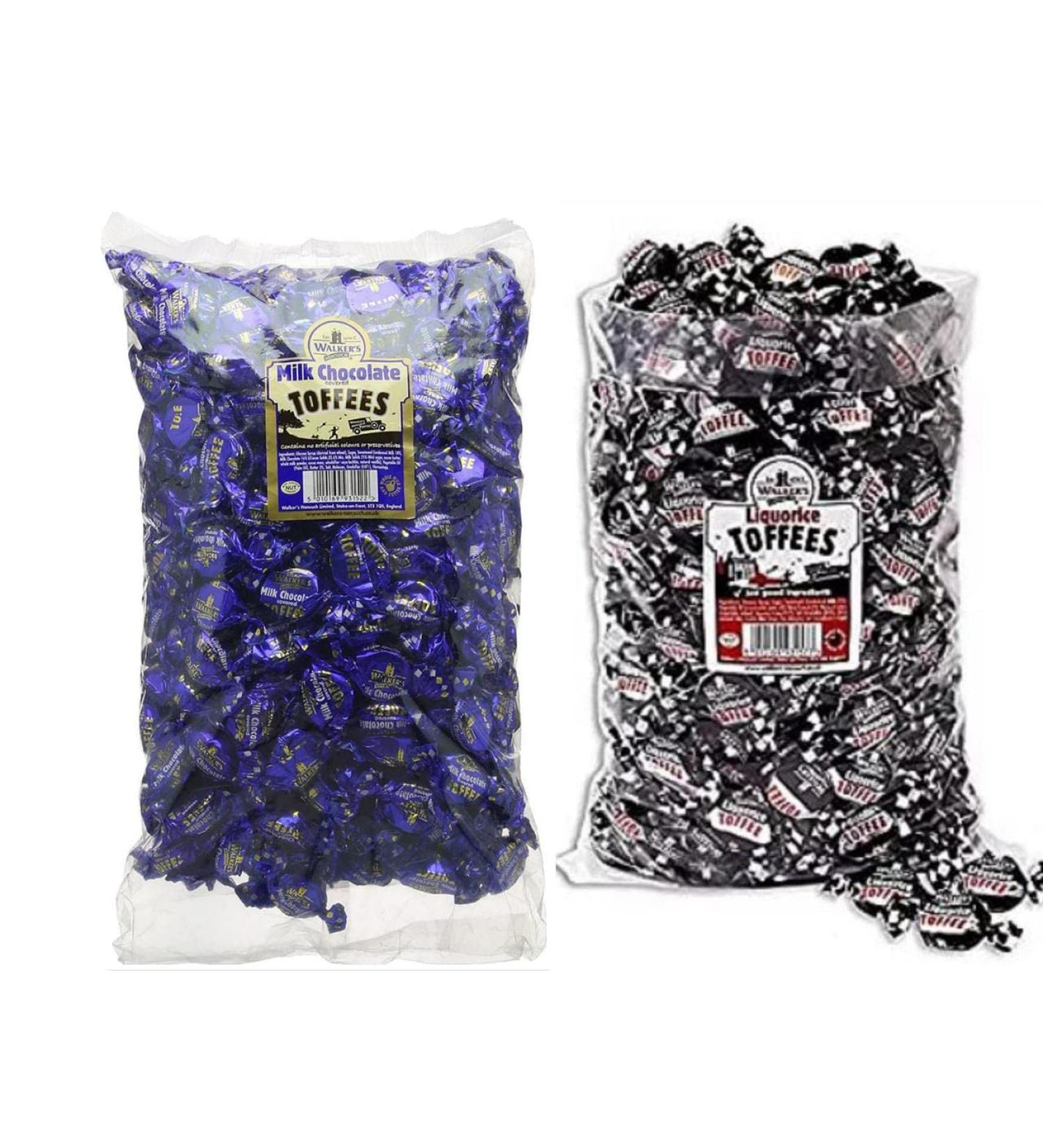 Walkers Milk Choc Covered Toffee & Walkers Liquorice Toffee 500 g Each Delicious Tasty And Twisty Treat Gift Hamper For Birthday Christmas Sold By Kidzbuzz - Buy Online on GoSupps.com