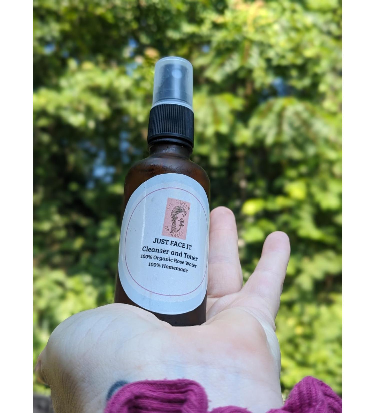 Buy Liv Freely Organic Facial Cleanser & Toner - 100% Pure Rose Water 14 oz | International Shipping Available - Buy Online on GoSupps.com