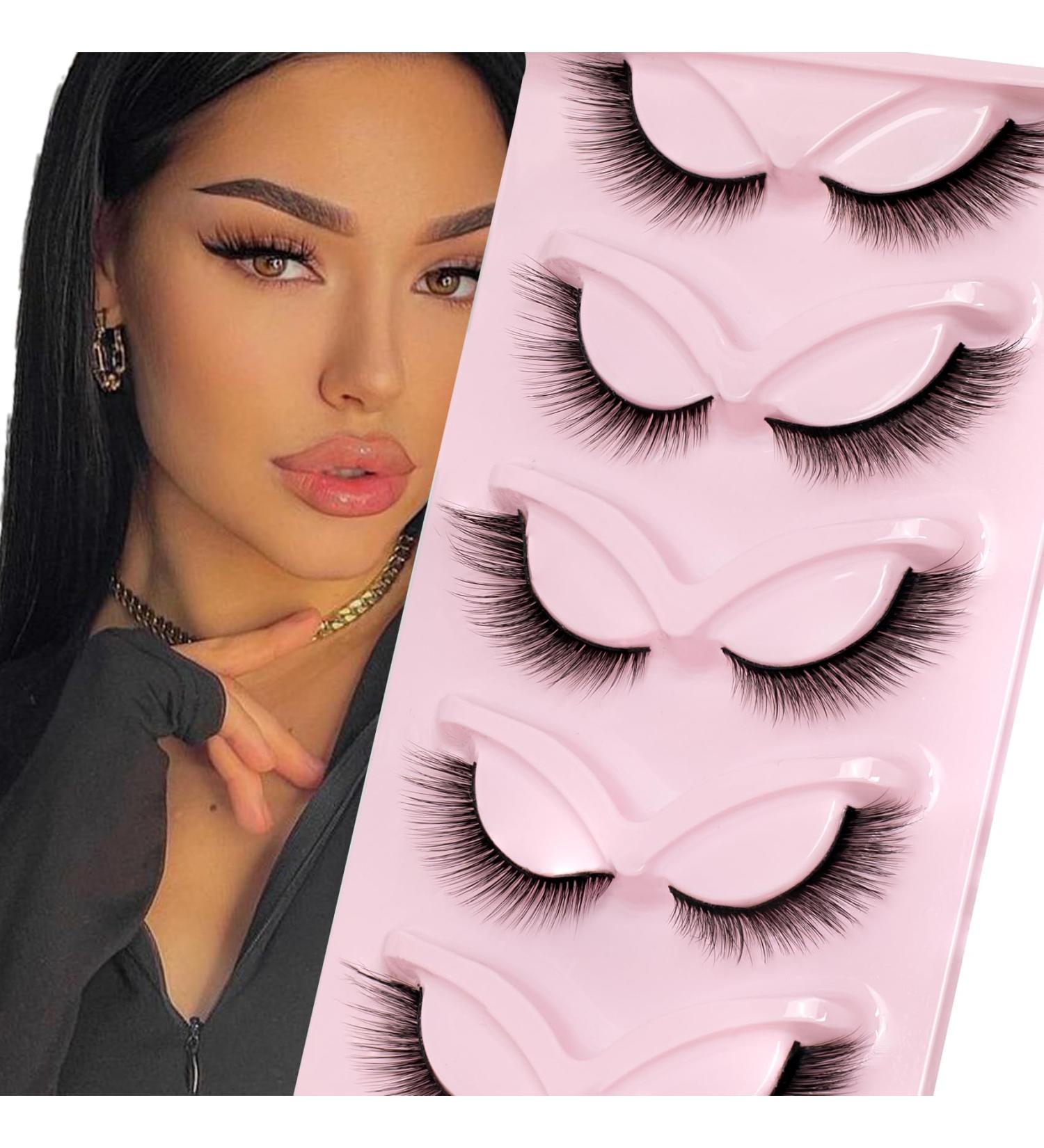 Shop Ahrikiss Fox Eye Wispy False Eyelashes Natural Faux Mink Cat Eye Lashes (5 Pairs) - International Shipping - Buy Online on GoSupps.com