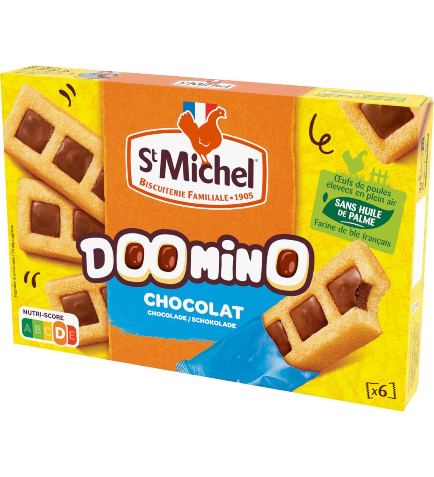 St-Michel - Doomino with good chocolate - soft biscuit with 3 chocolate filled cavities - 9 boxes of 180g - Buy Online on GoSupps.com