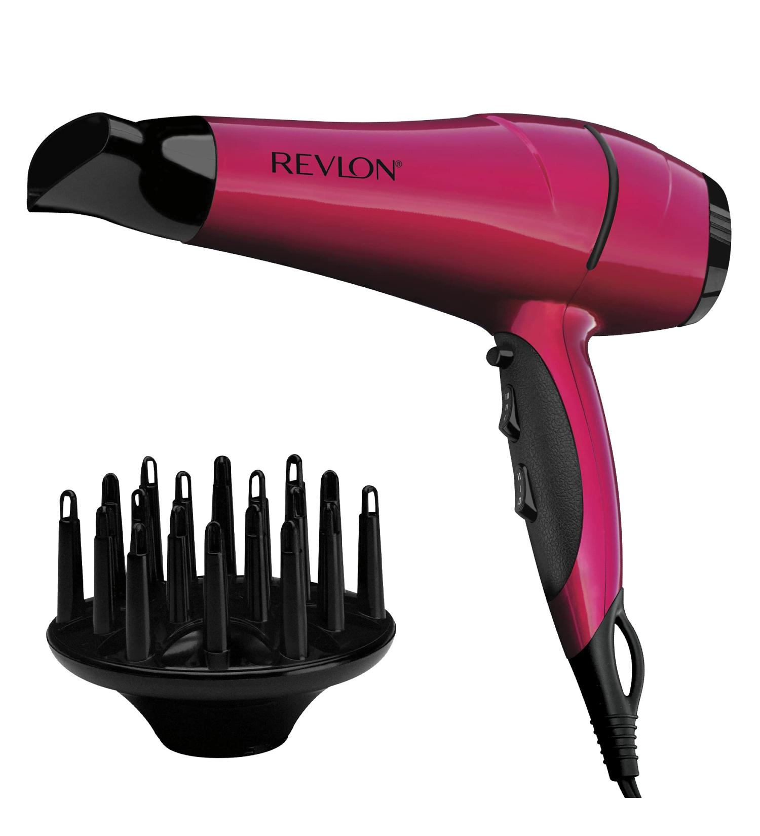 Revlon RVDR5191F Ionic Technology Ceramic Hair Dryer with Diffuser Ionic 3 Heat/2 Speed Settings Powerful Fast Drying Less Frizz Pink - Buy Online on GoSupps.com