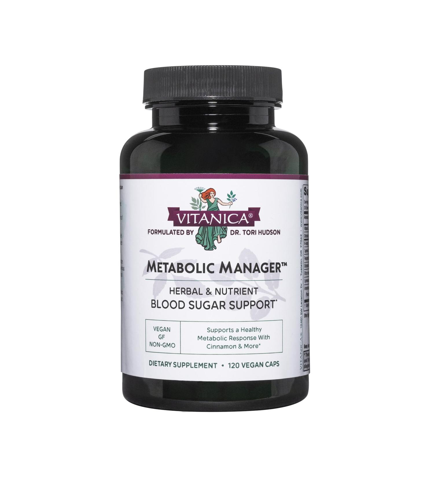 Vitanica Metabolic Manager - Herbal Supplement to Support Healthy Metabolic Response - Dietary Supplement with Vitamin D - Vegan Antioxidant Supplement - 120 Capsules - Buy Online on GoSupps.com