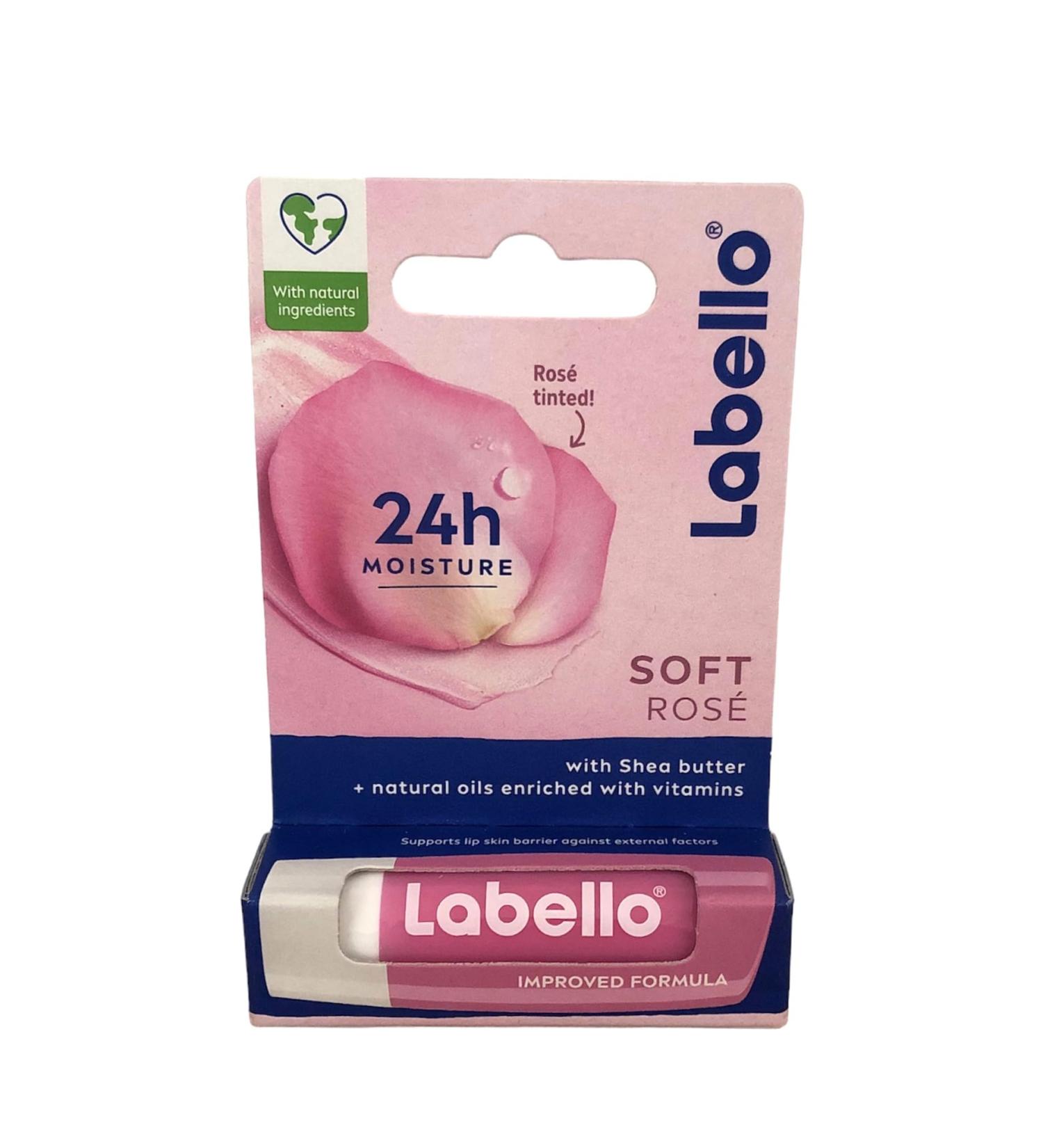 Labello Soft Ros Lip Balm 5.5ml - Colorful Moisturizing Formula with Rose Extract & Shea Butter - 24 Hour Hydration - Buy Online on GoSupps.com