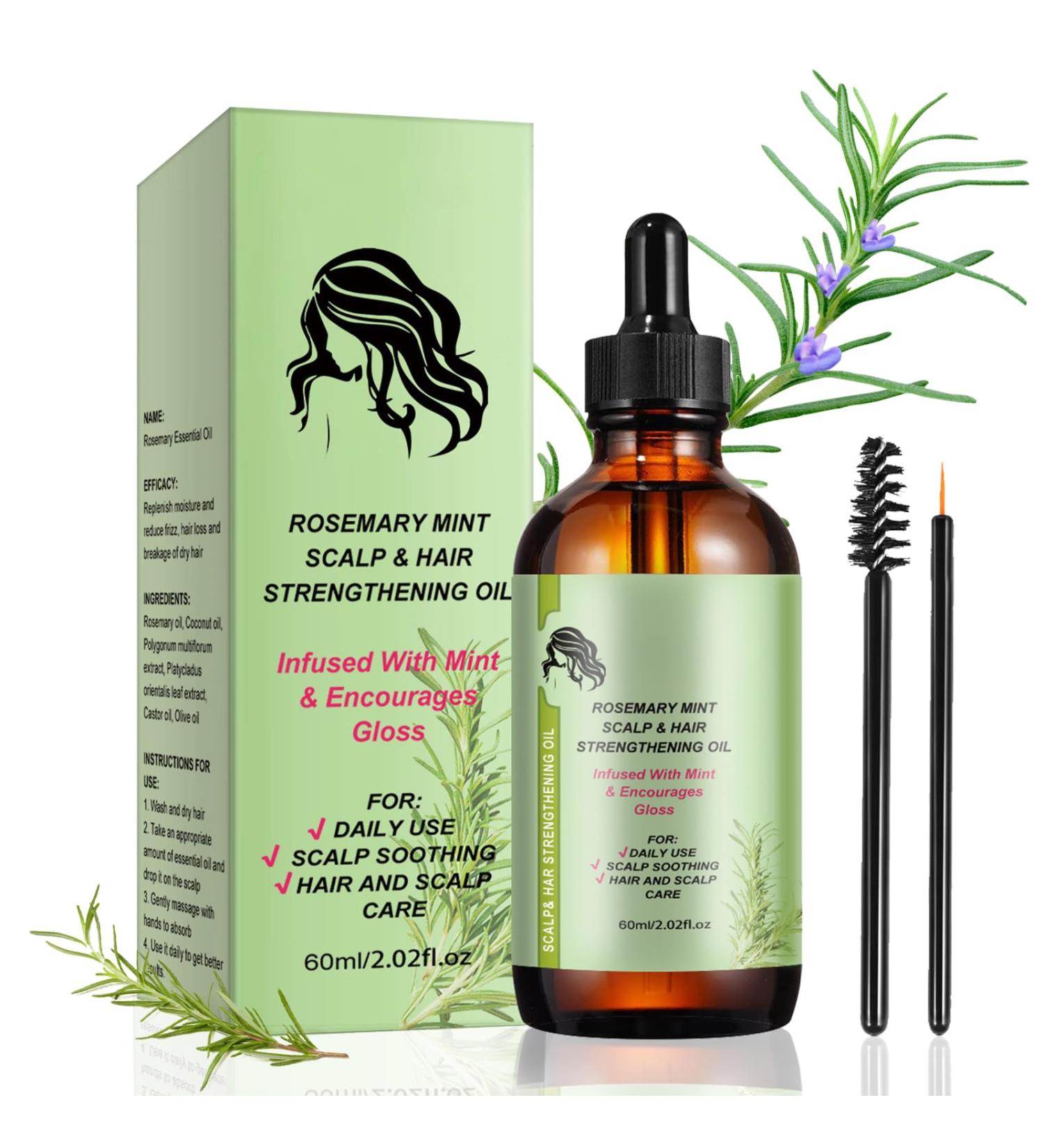 FEXPDL Rosemary Oil For Hair Growth 60ml Organics Rosemary Mint Scalp & Hair Strengthening Oil Rosemary Oil for Hair Growth Hair Growth Oil For Face Hair Care Eyelash & Eyebrow Growth Brown-1 - Buy Online on GoSupps.com