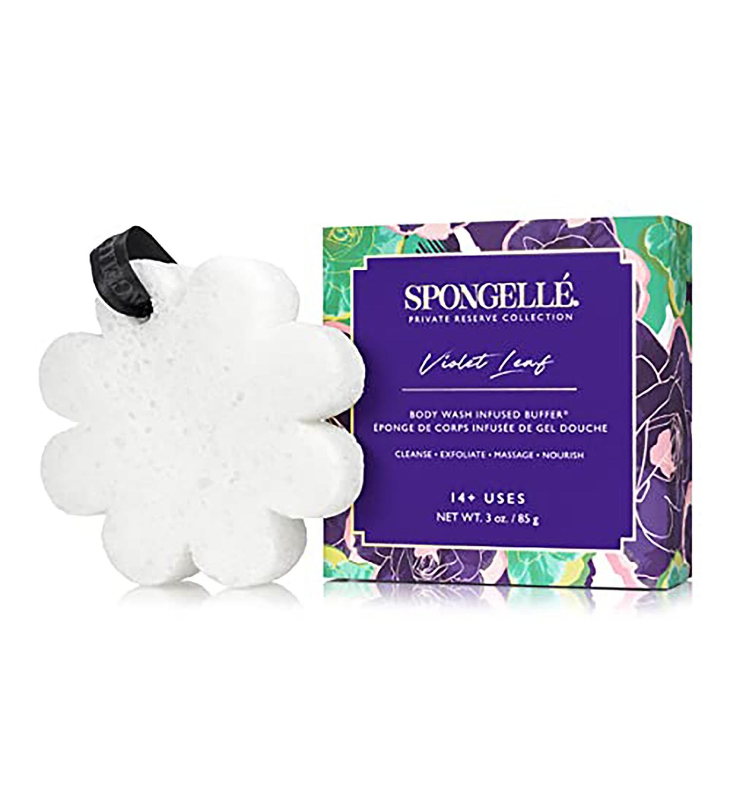Shop Spongelle Violet Leaf - Body Wash Infused Buffer | Luxurious Body Care for All Skin Types - Buy Online on GoSupps.com