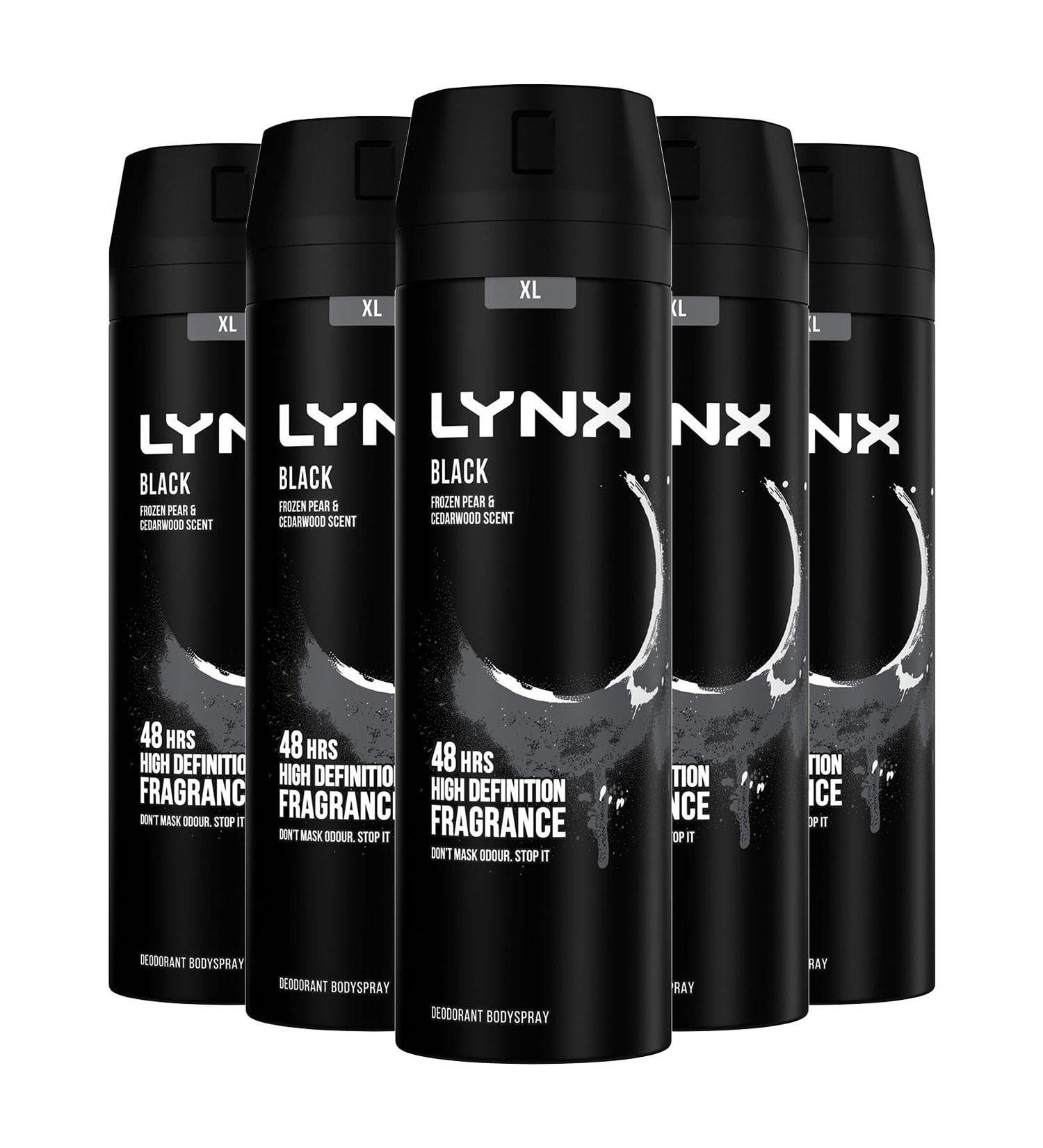 Lynx Black Bodyspray 200 ml x 5 pack - Buy Online on GoSupps.com