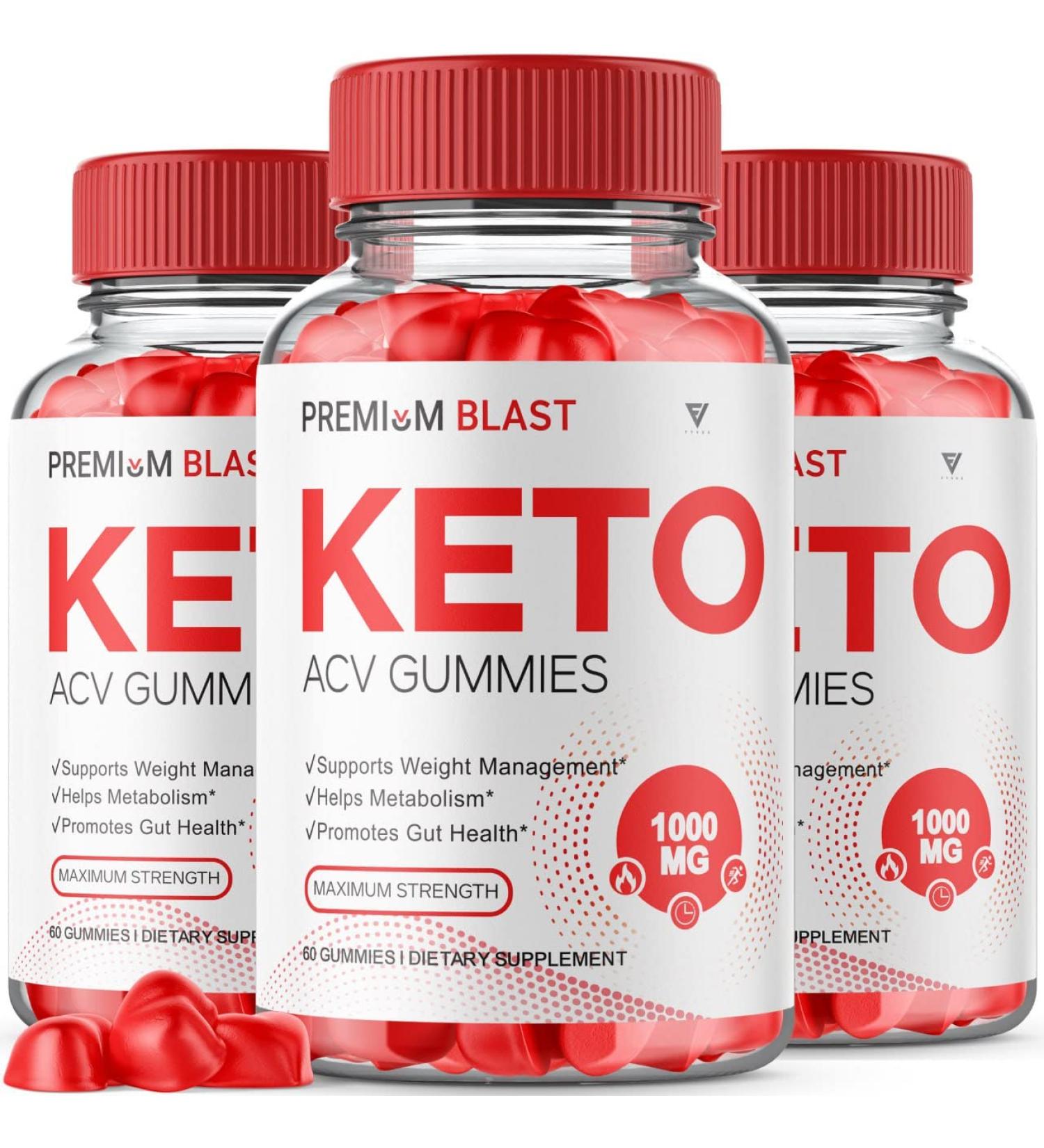 Premium Blast Keto ACV Gummies - 3 Pack Advanced Weight Loss Formula with Apple Cider Vinegar - 180 Gummies - Buy Online on GoSupps.com