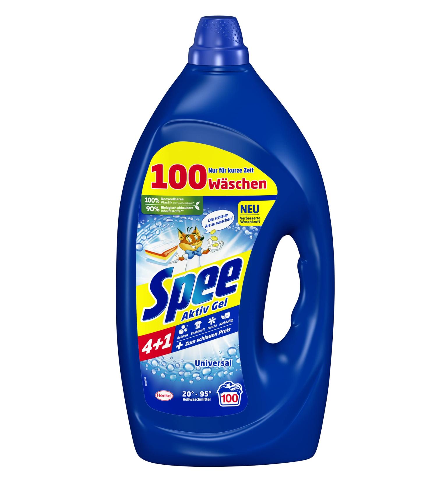 Spee Active Gel Universal 4 + 1 Liquid Detergent - 100 Wash Loads Eco-Friendly & Radiant Clean 4.5L Pack | International Shipping Available - Buy Online on GoSupps.com