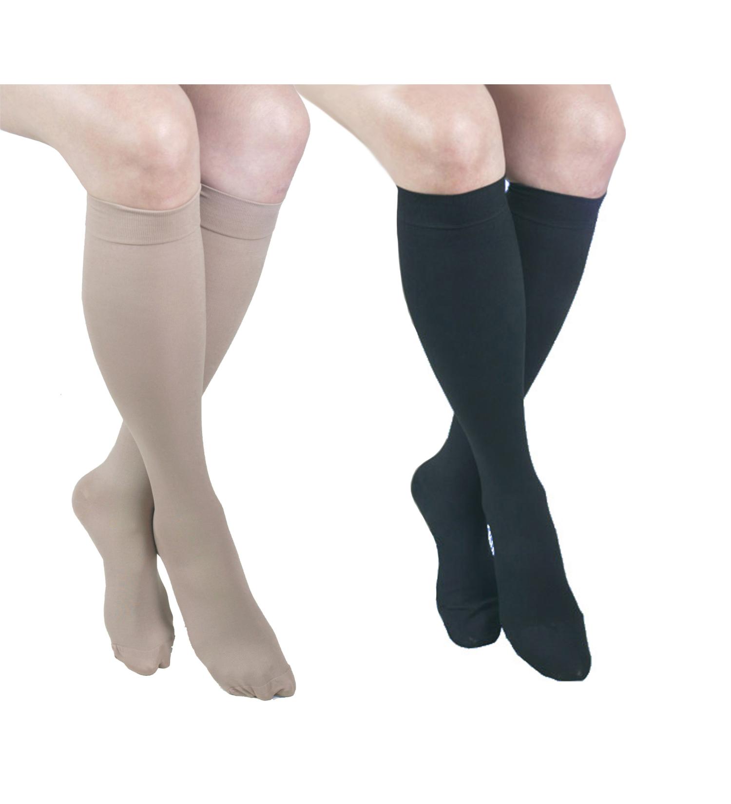 Maxar Unisex Support Socks for Dress and Travel Black Medium