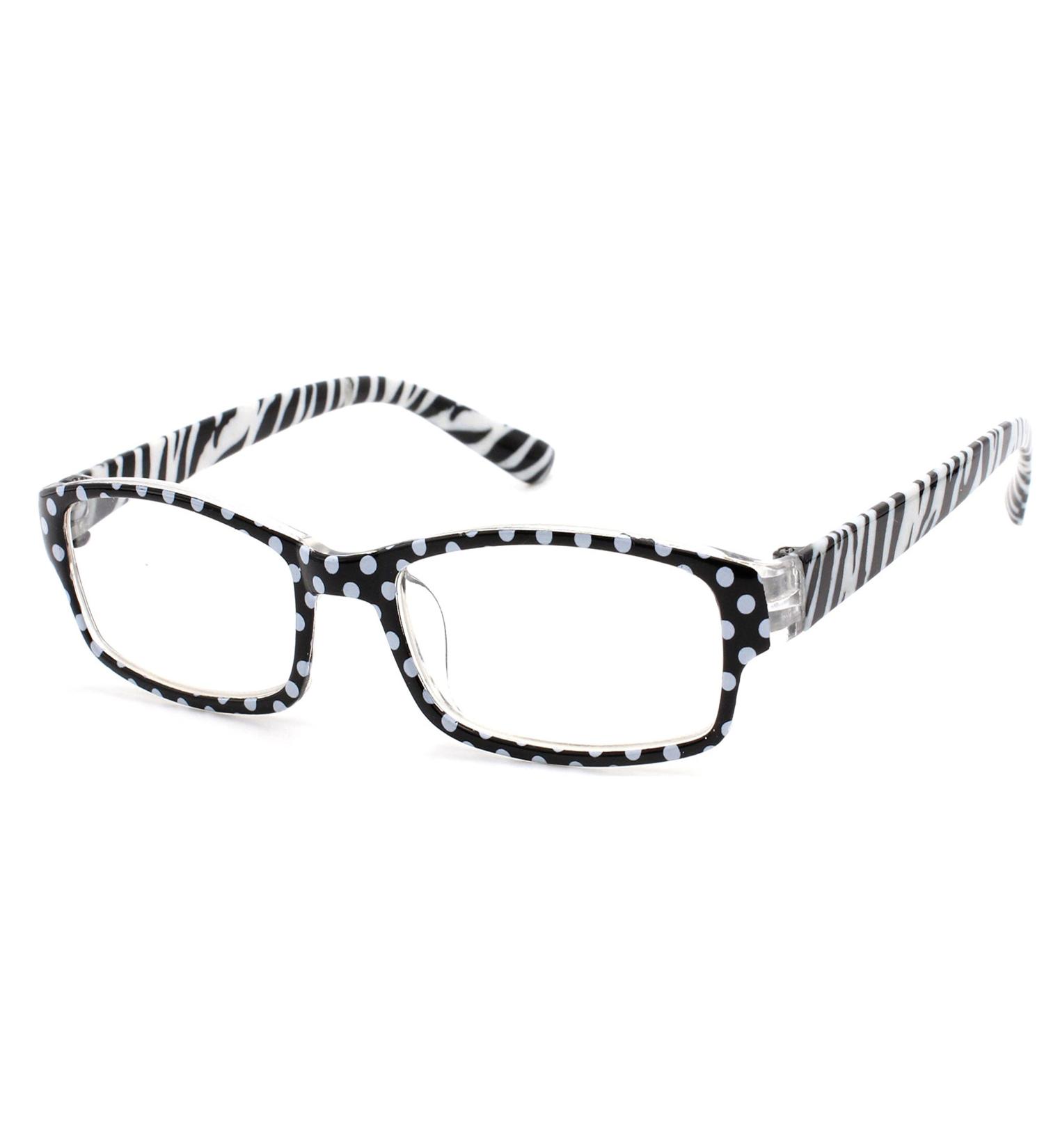 4sold (TM Slim Reading Glasses Retro Black Brown dark brown +1.5 or +2.00 or +2.5 or +3.0 or +3.5 or +4.00 Zebra White Black 3.0 x