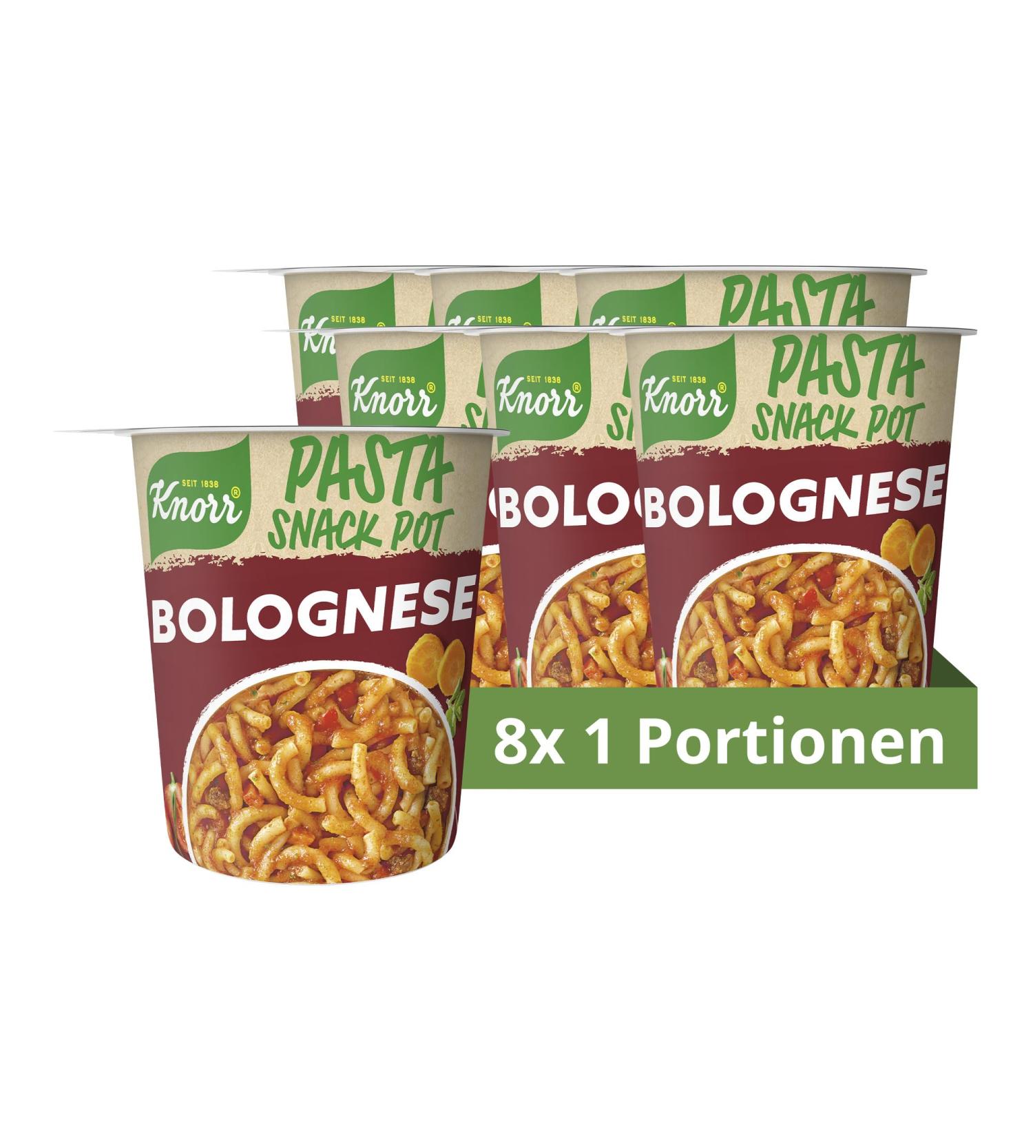 Buy Knorr Pasta Snack Pot Bolognese - Delicious Instant Noodles Ready in 5 Minutes - 8x68g | Fast International Shipping - Buy Online on GoSupps.com