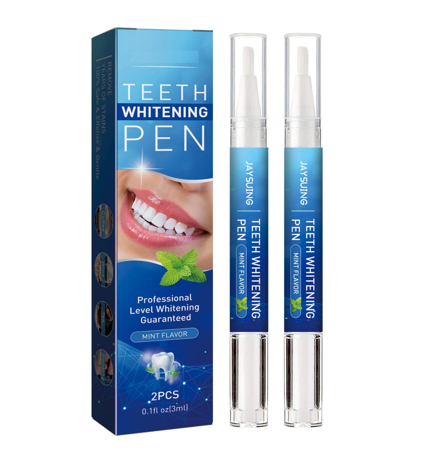 Teeth Whitening Pen (2 Packs) Natural Gel Treatment - Safe, Effective, Painless Whitener - Removes Years of Stains - Travel-Friendly - Buy Online on GoSupps.com
