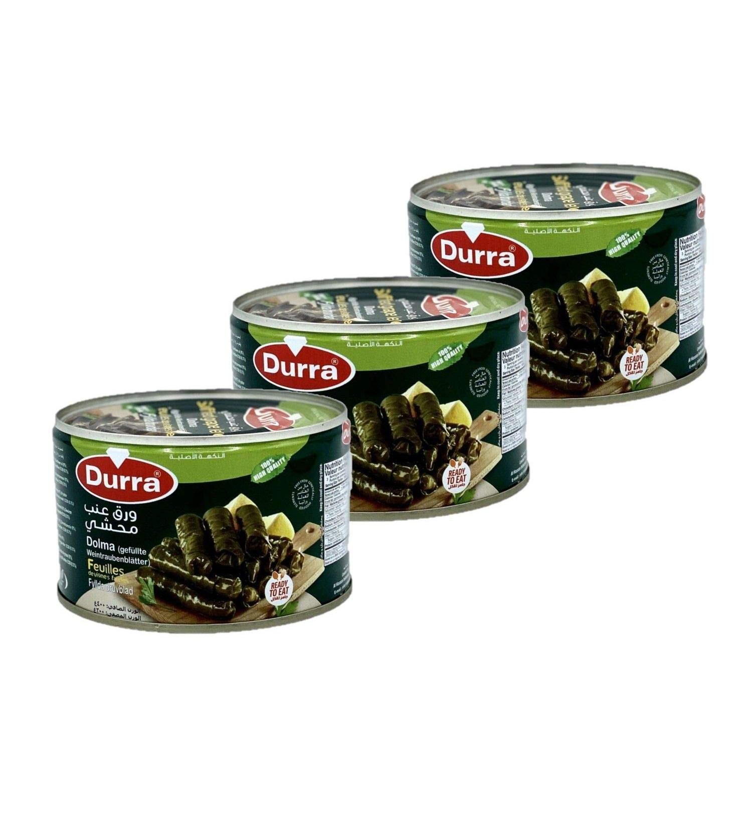 Lot 3x Rice stuffed vine leaves / Dolma - Durra - 400g