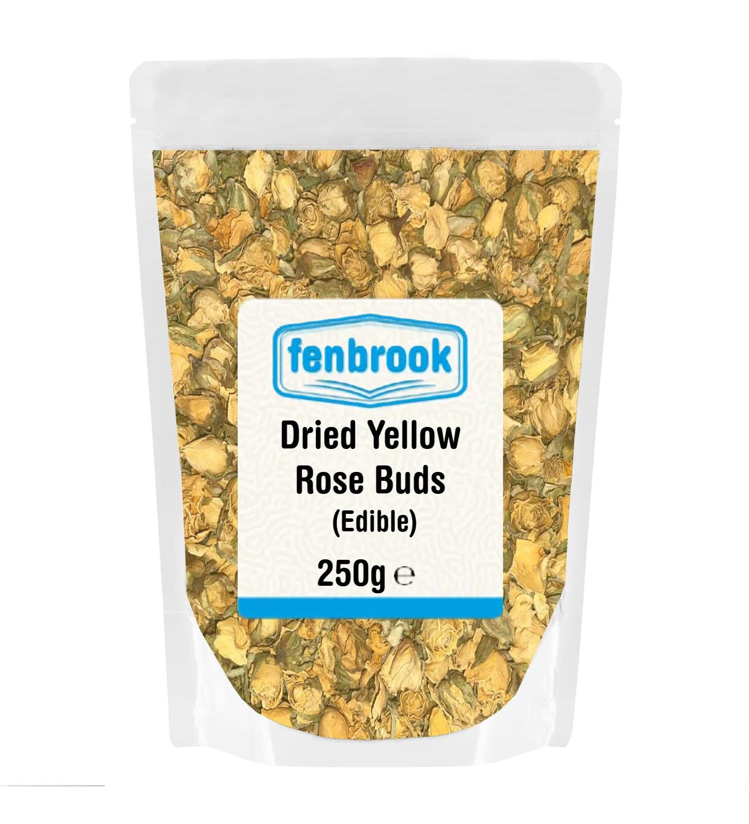 Dried Yellow Rose Buds (Edible) 250g by Fenbrook