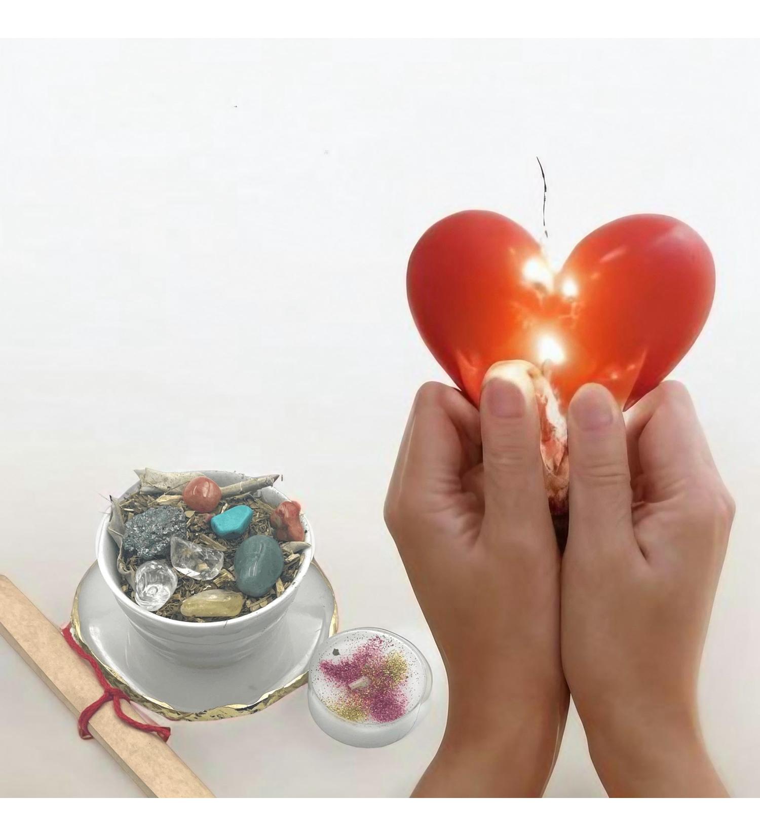 Heart Healing Herbal Burning Ritual Kit with Ingredients & Instructions/Magick Ritual by Best Spells Magick/Hand Crafted Spell Kit/Hoodoo Wiccan Pagan Conjure Spirituality