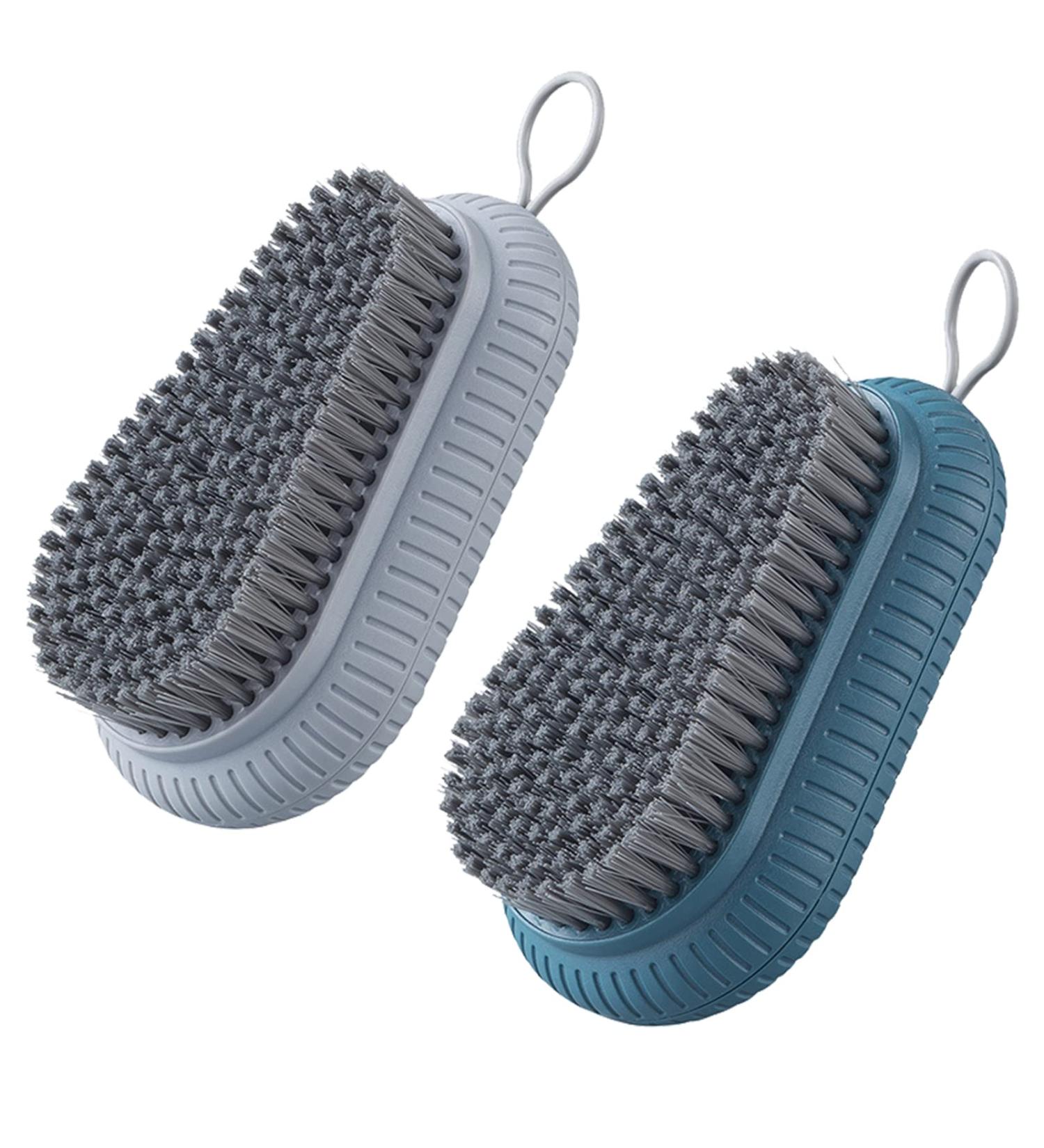 Durable 2PCS Nail Brush Set with Stiff Bristles for Fingernail and Toes Cleaning - Ideal for Gardeners and Mechanics - Blue and Grey - Buy Online on GoSupps.com