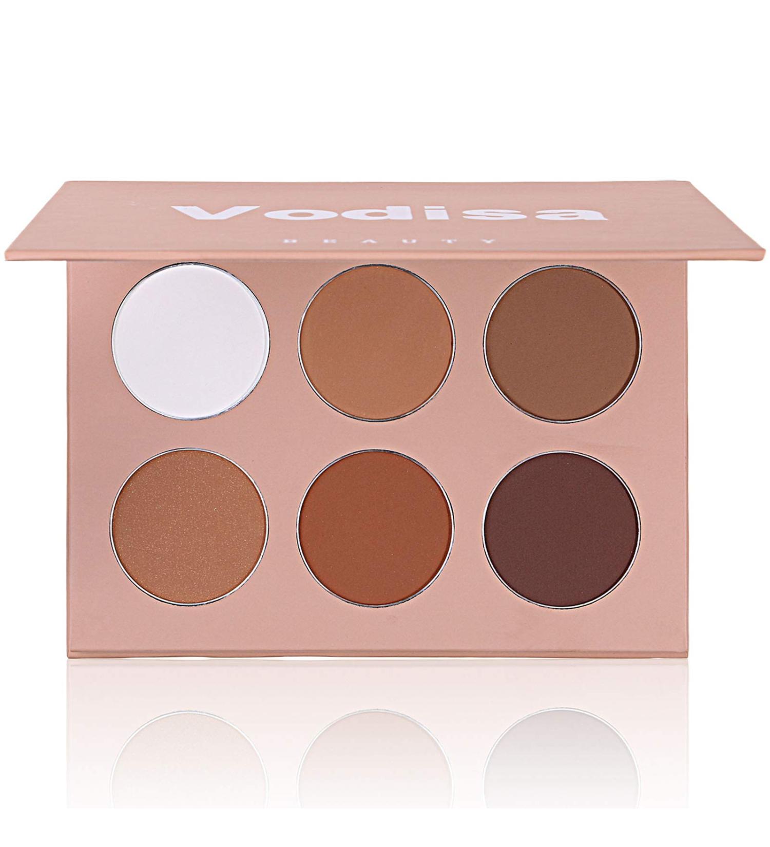 Vodisa Contour Palette - Professional Matte Highlighting Bronzer Powder Kit for Long-Wear and Lightweight Blend with Mirror - Highly Pigmented Makeup Pallet - Buy Online on GoSupps.com