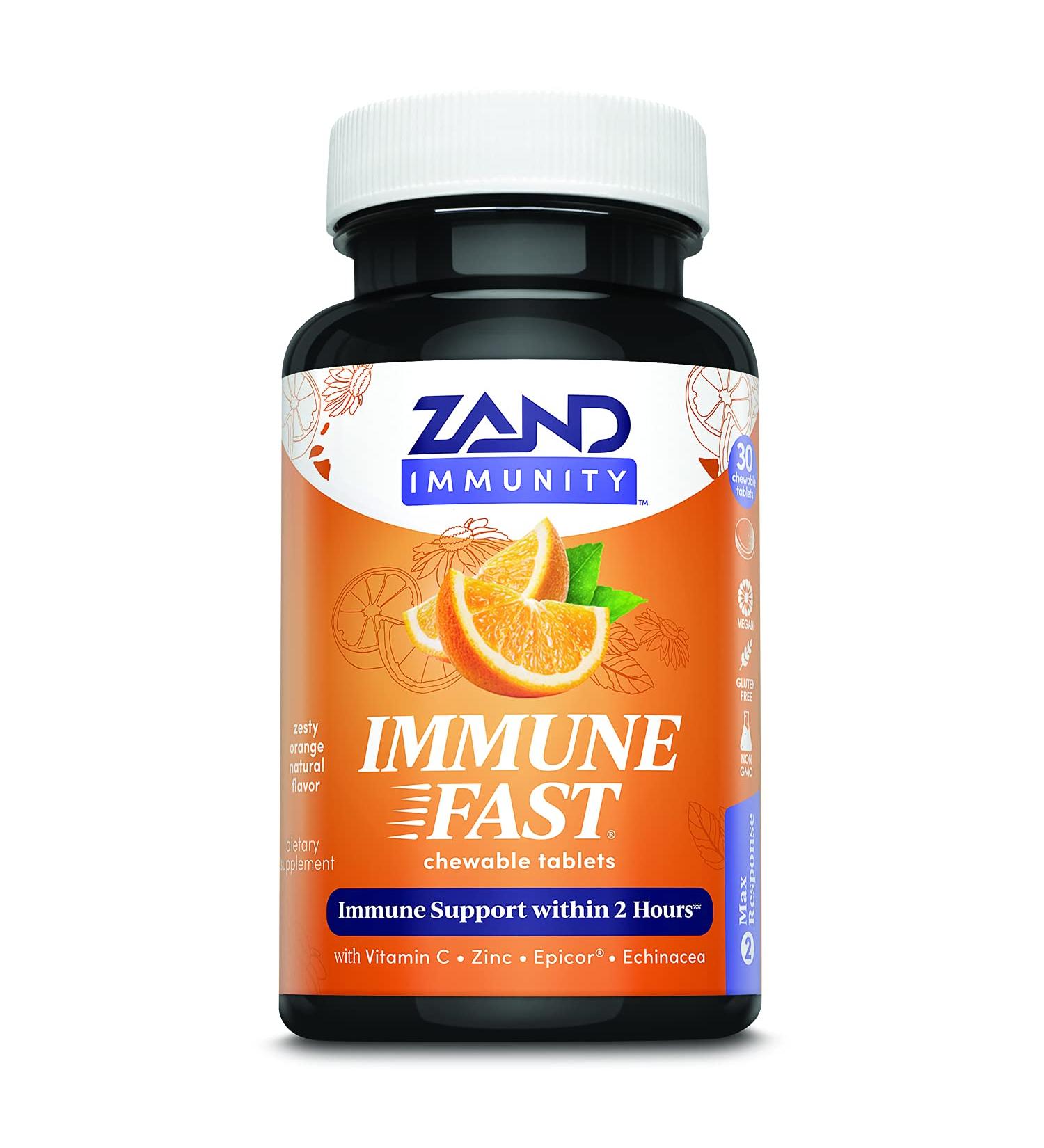 Zand Immune Fast Zesty Orange - 30 Chewable Tablets for Immune Support - Buy Online on GoSupps.com