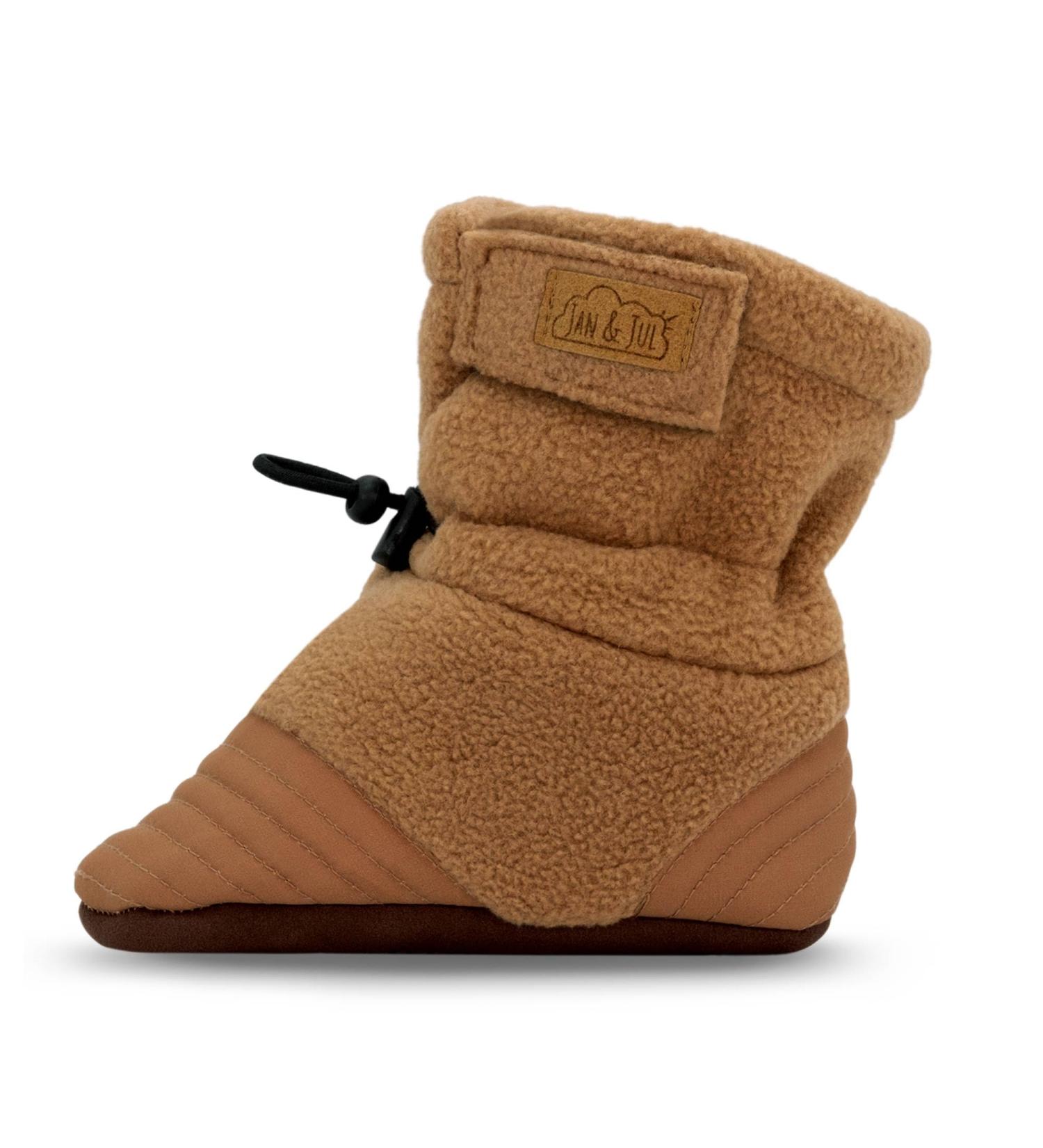 JAN & JUL Stay-On Adjustable Baby Booties for Boys | Brown Bear Small Infant Size - Buy Online on GoSupps.com