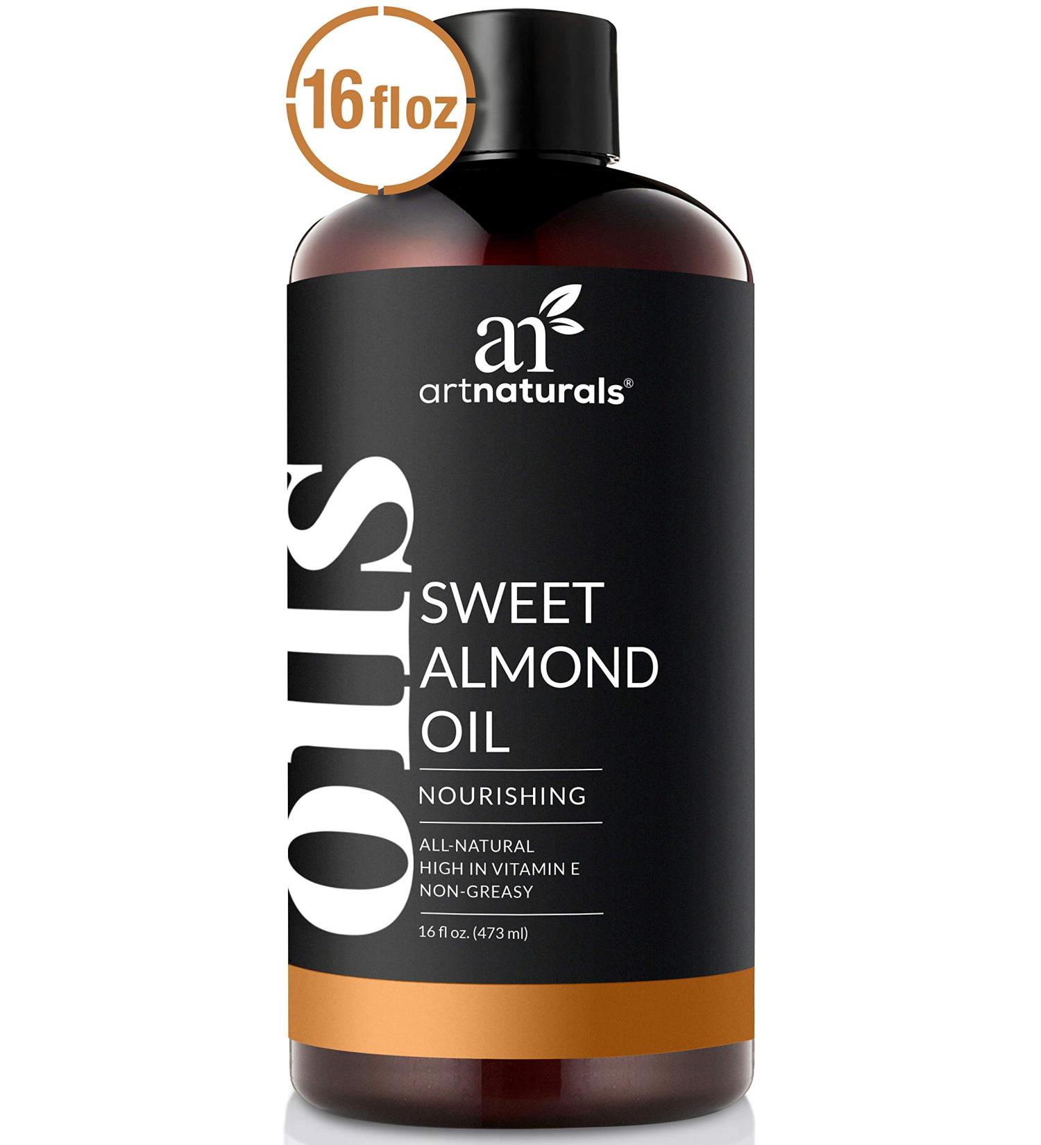artnaturals Premium Sweet Almond Oil - (16 Fl Oz / 473ml) - 100% Natural & Pure Therapeutic Grade Unrefined Carrier and Massage Oil for Hair Body and Skin or Diluting Aromatherapy Essential Oils - Buy Online on GoSupps.com
