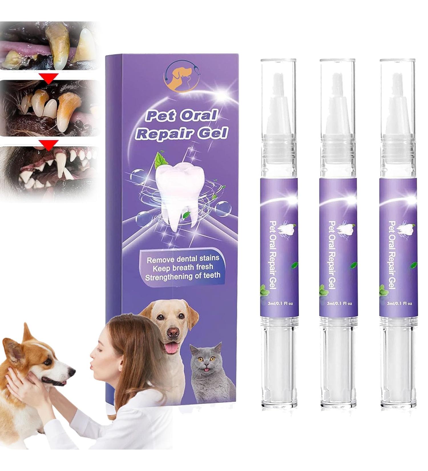 Pet Oral Repair Gel Pet Oral Restoration Gel Pet Teeth Repairing Kit Pet Teeth Whitening Pen Pet Breath Freshener Keep Your Pet Oral Healthy (3PCS) - Buy Online on GoSupps.com